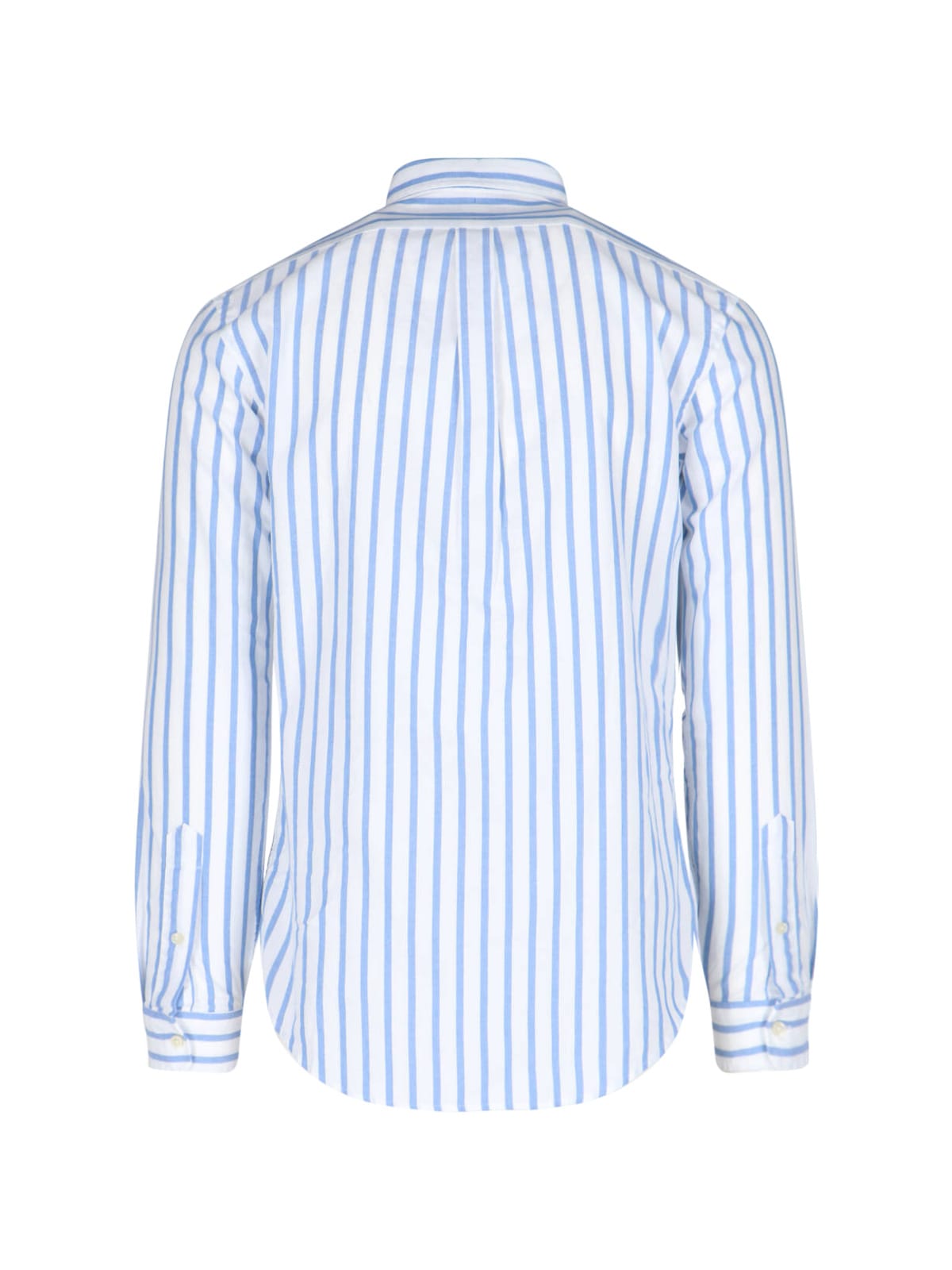 Polo Ralph Lauren Embroidered Stripes Oxford Shirt In Pink