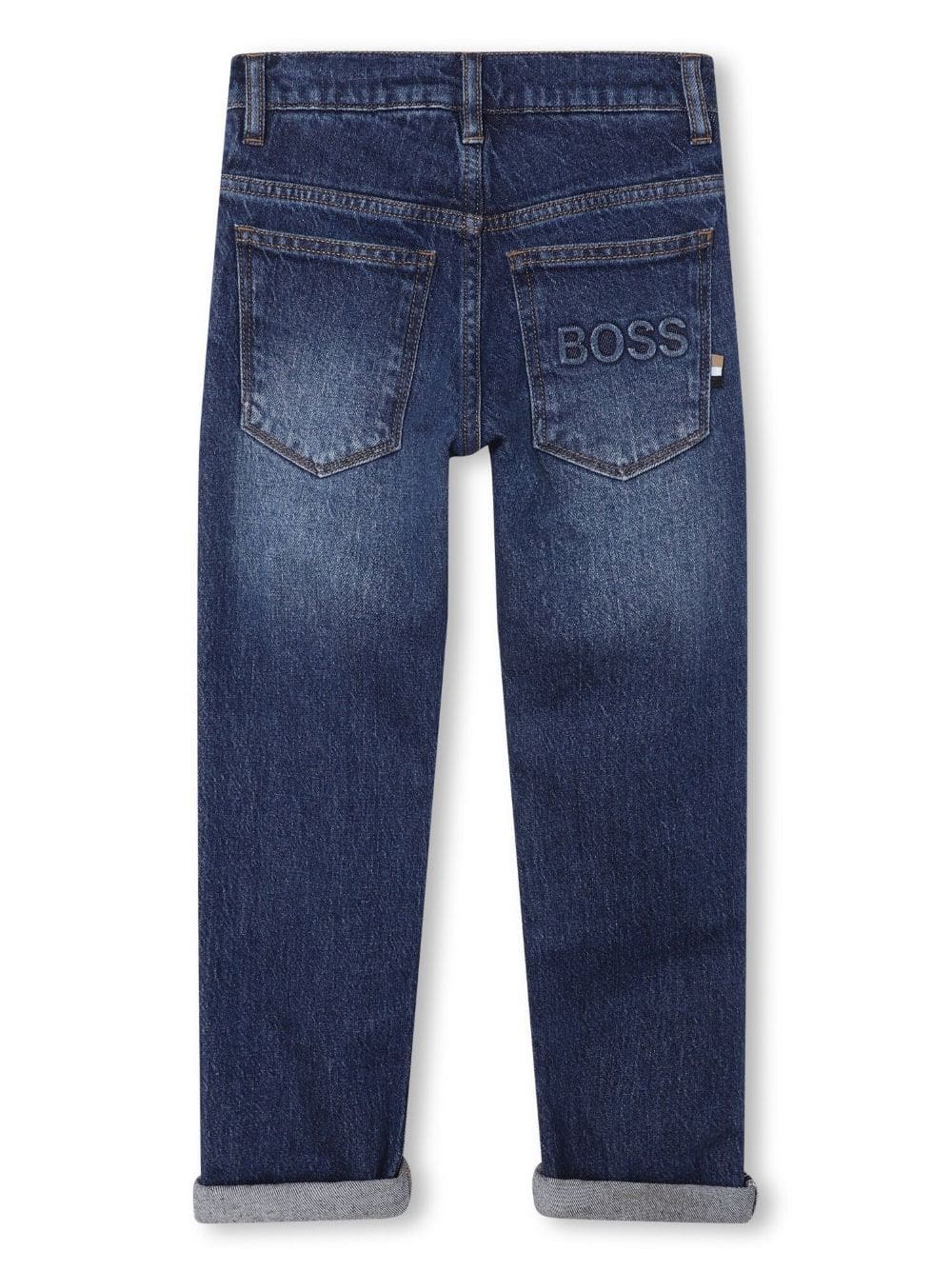 Shop Hugo Boss Jeans Blu Navy Stretch In Denim Di Cotone Bambino