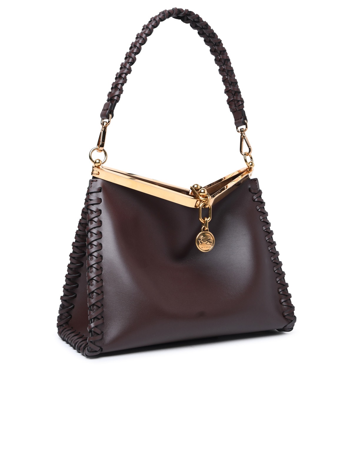 Shop Etro Vela Small Brown Leather Bag