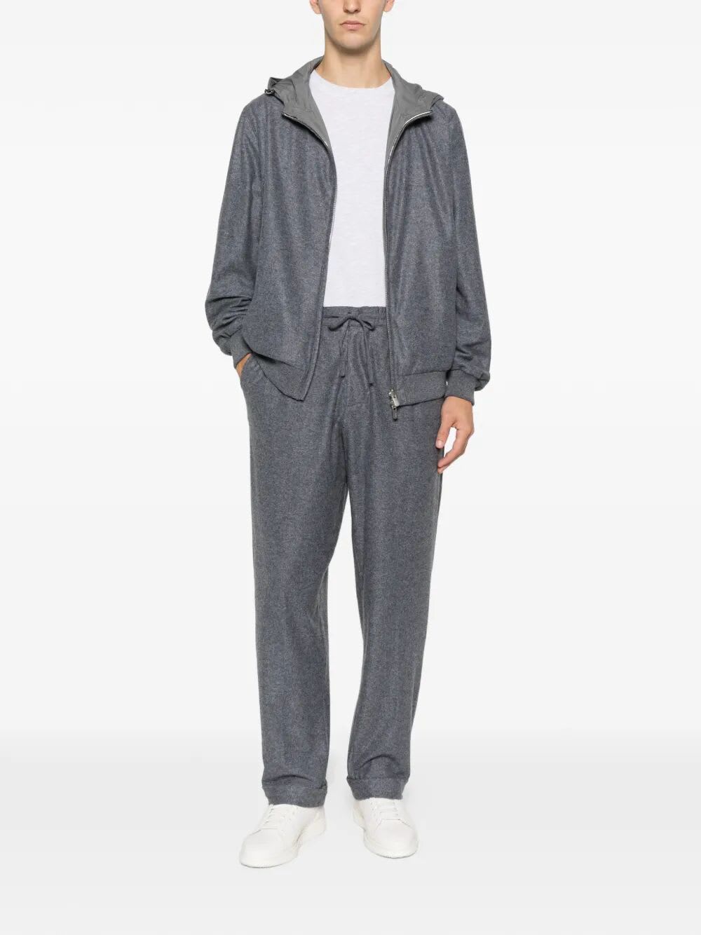 Fedeli Harvard Drawstring Cuffed Trousers In Gray