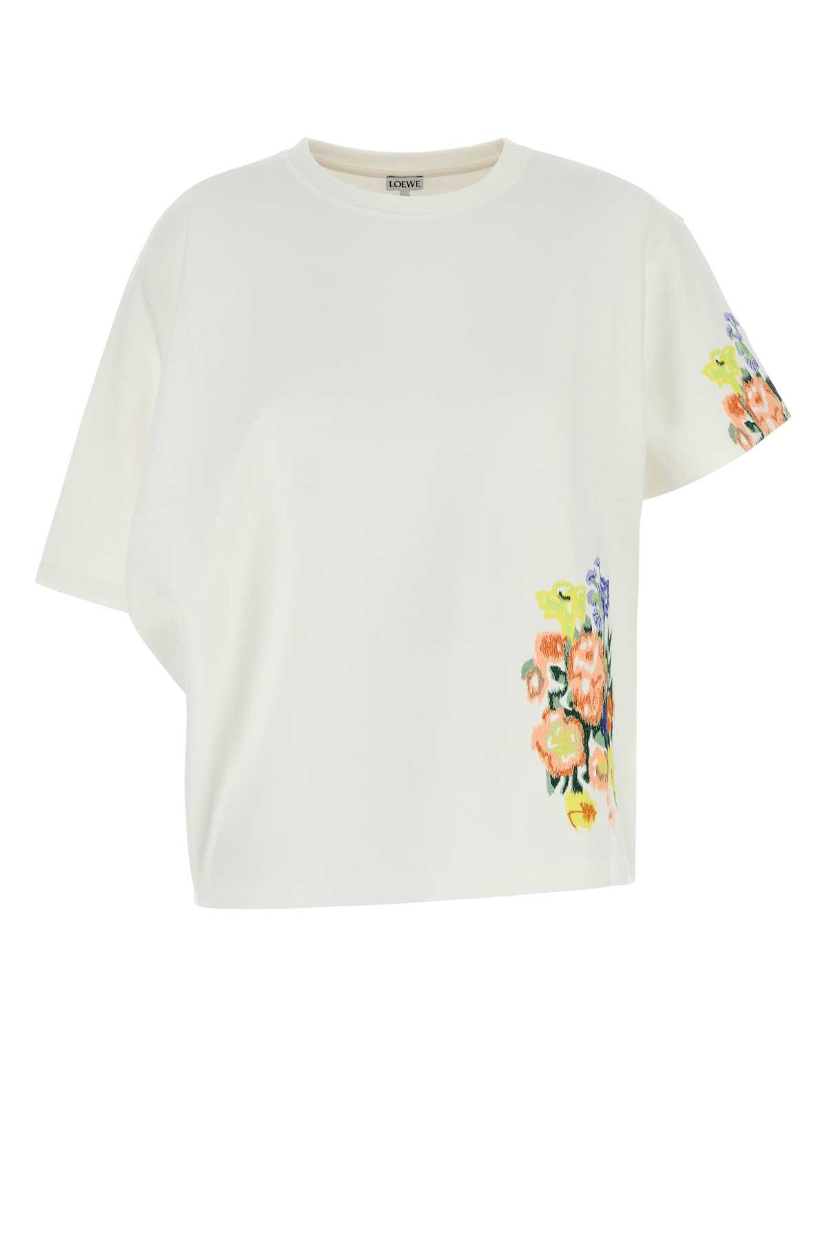 Shop Loewe White Cotton Blend Oversize T-shirt