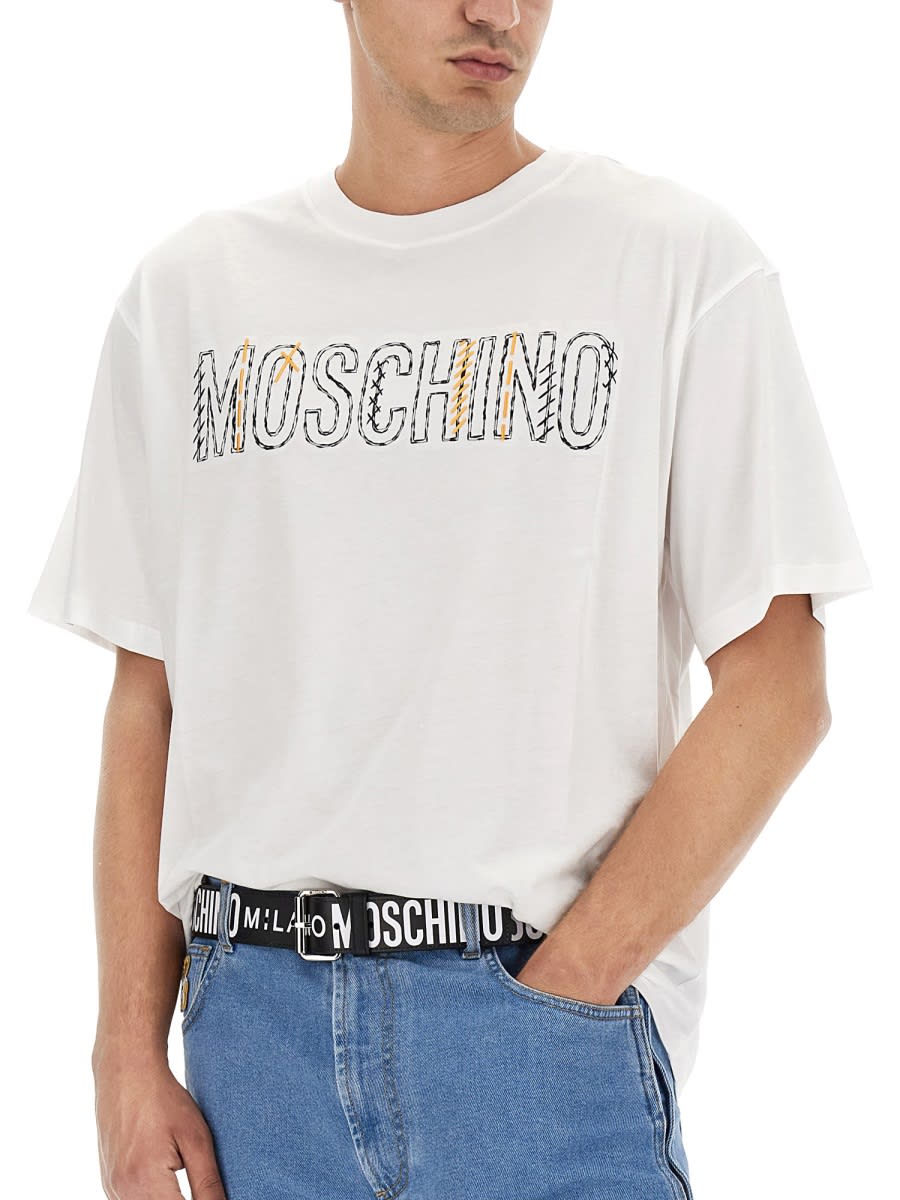 Shop Moschino T-shirt With Logo In White