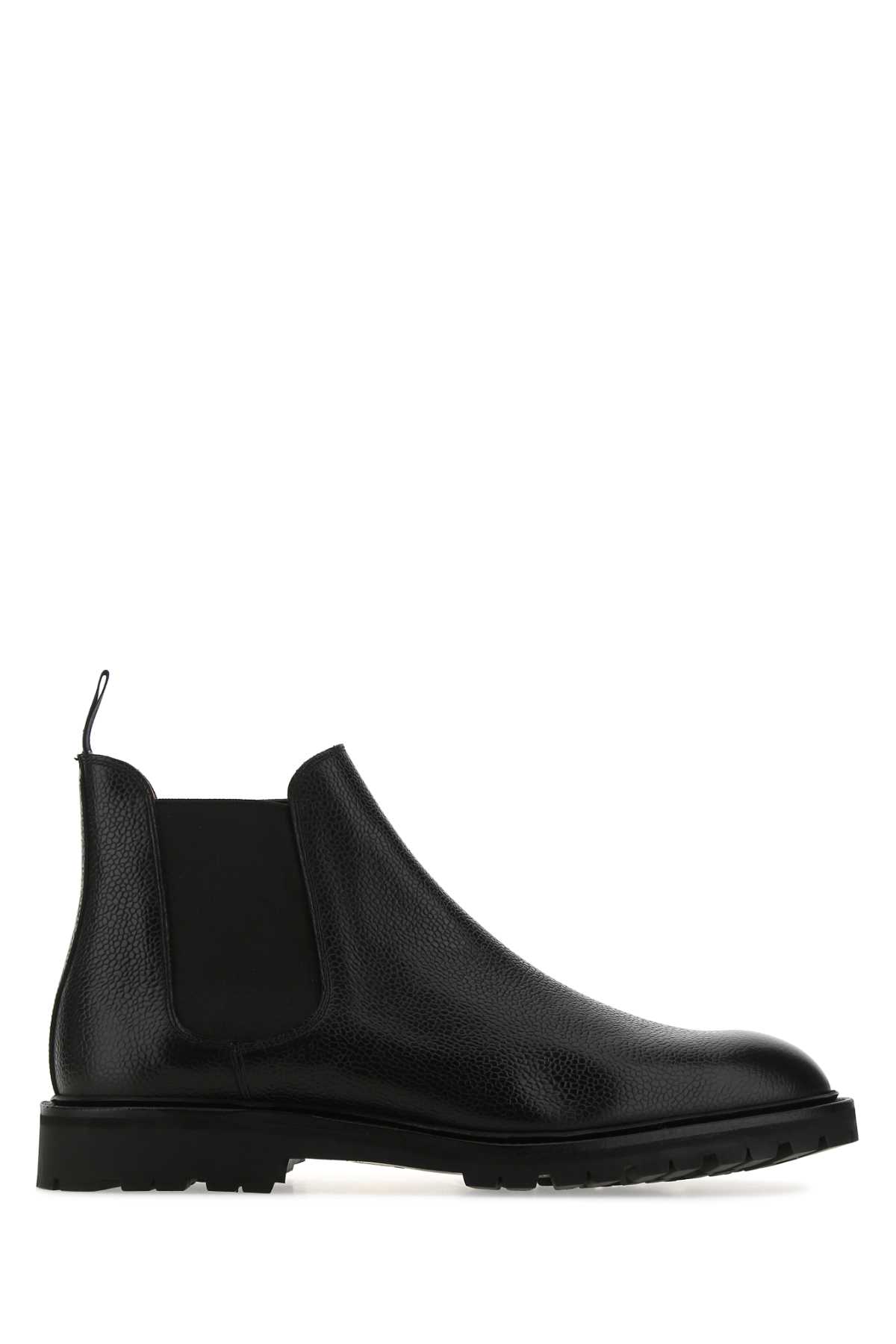 Black Leather Chelsea 11 Ankle Boots