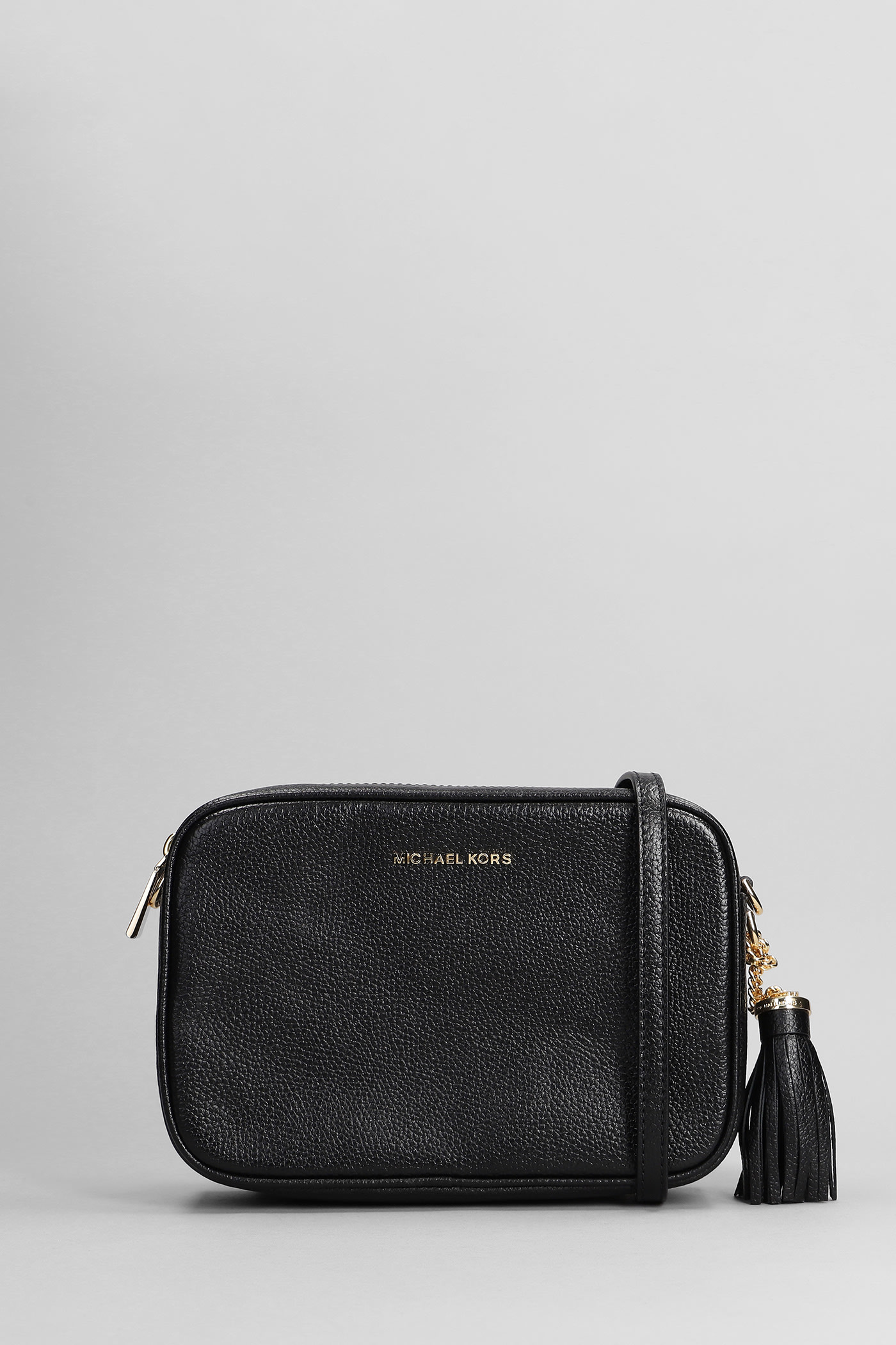 Michael Kors Jet Set Shoulder Bag In Black Leather