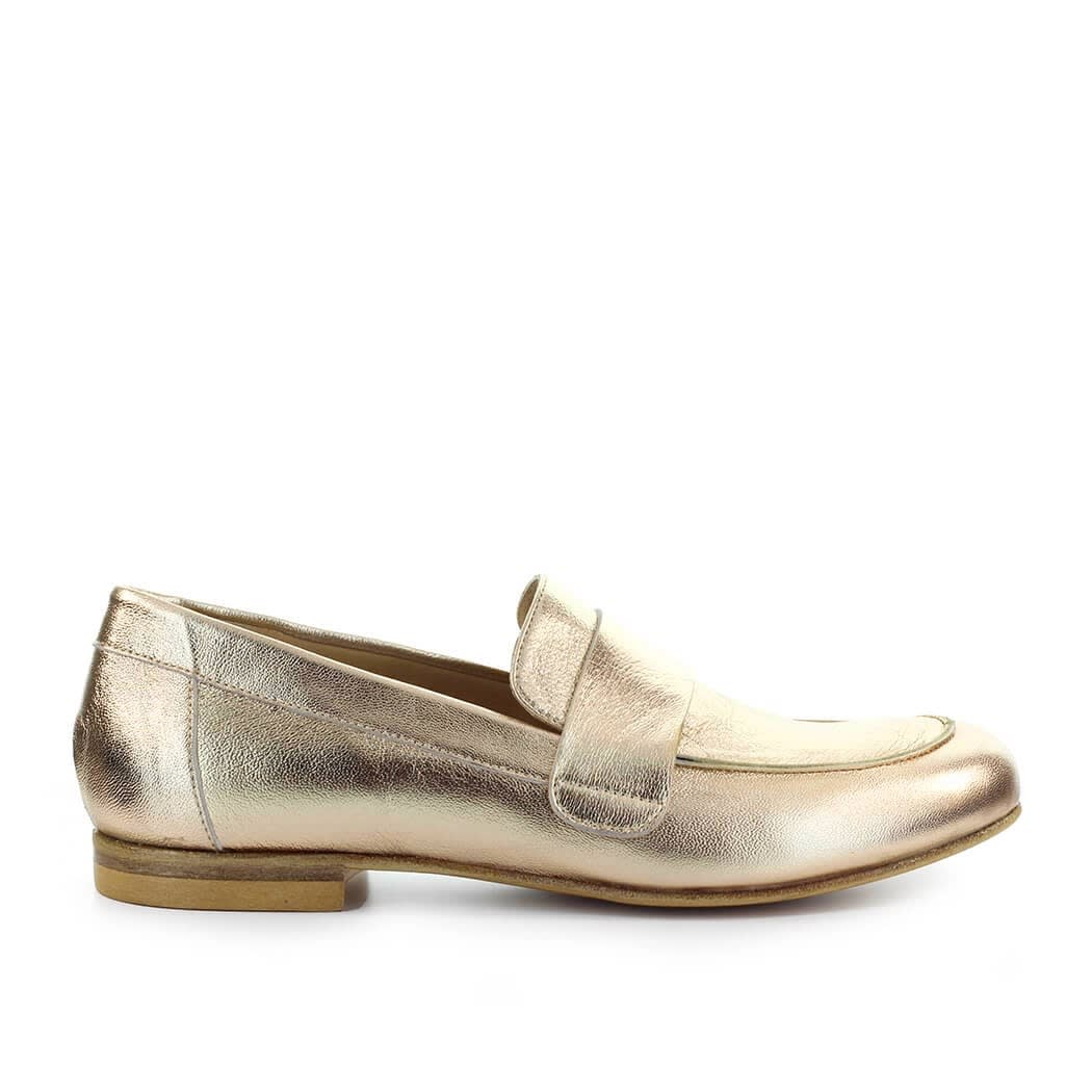 Strategia Gold Leather Loafer