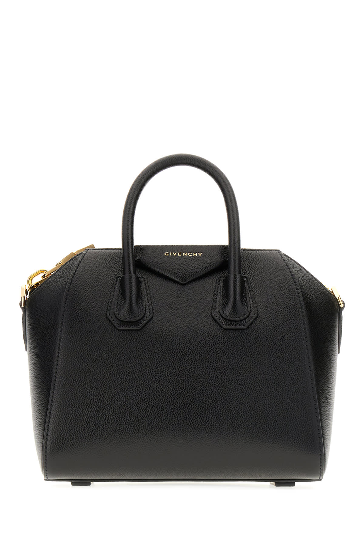 Shop Givenchy Black Leather Mini Antigona Handbag In 001