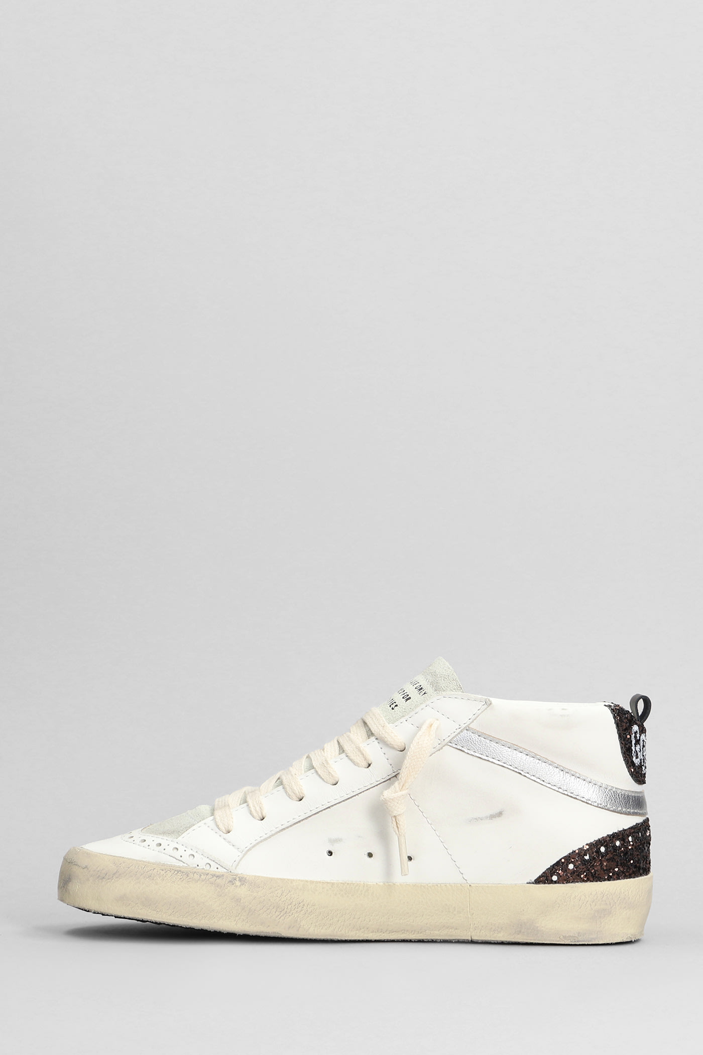 Shop Golden Goose Mid Star Sneakers In White Leather