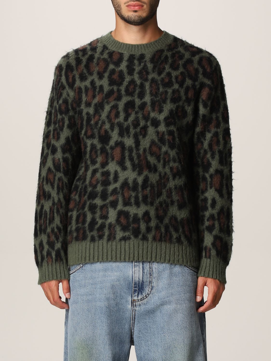Msgm Sweater Msgm Pullover In Merino Wool With Animalier Pattern