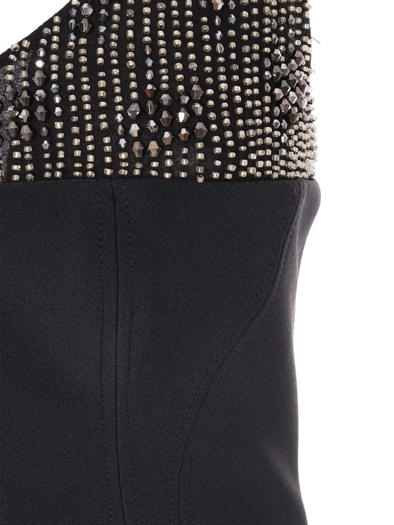 Shop Elisabetta Franchi Black Dress With Beads