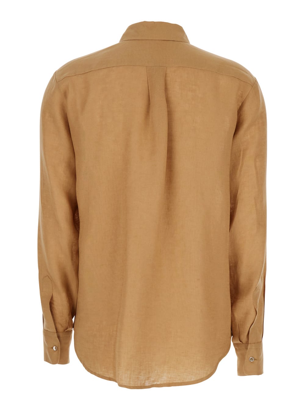Antonelli Clio Beige Shirt With Classic Collar In Linen Woman In Beige