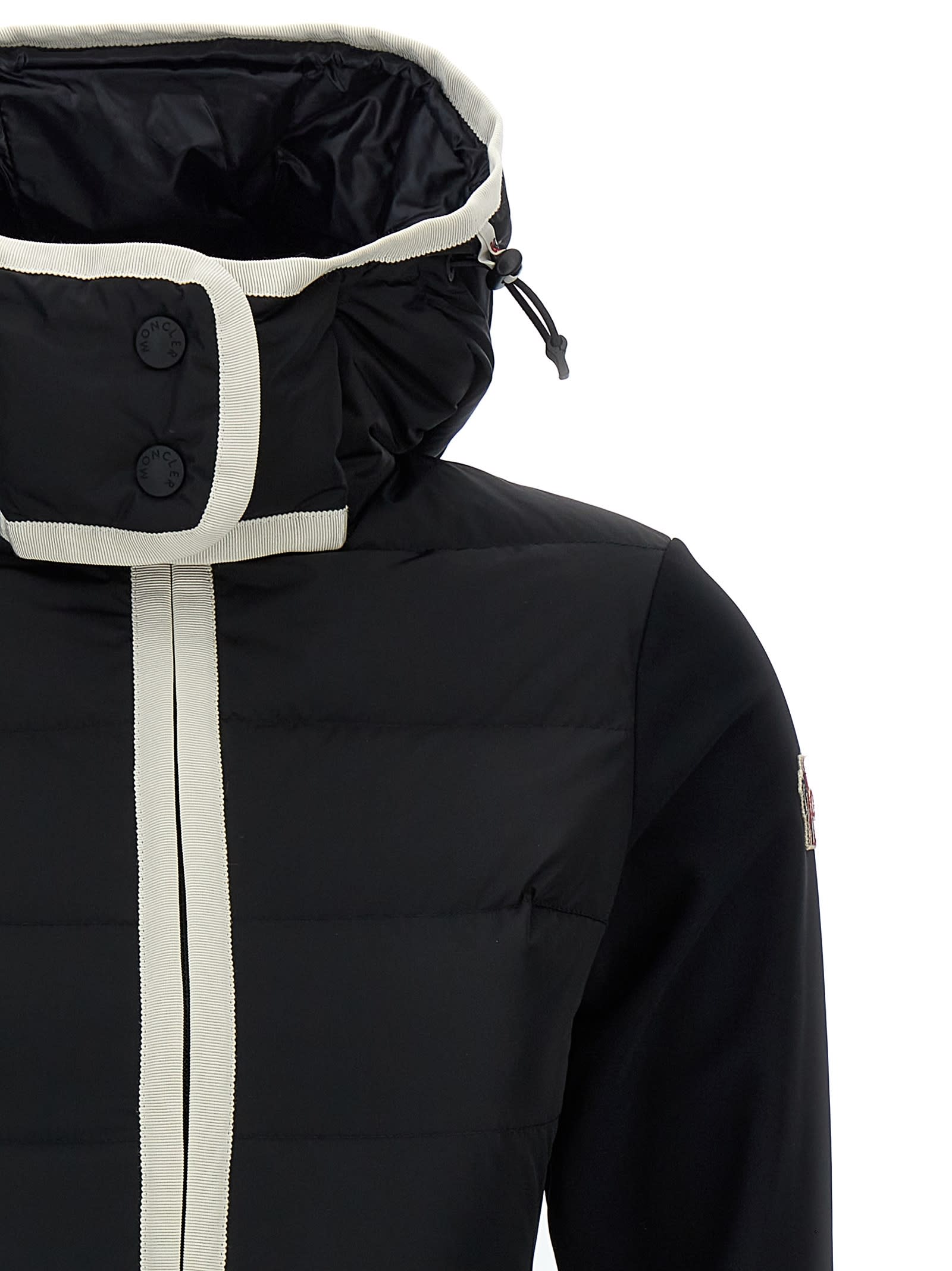 Shop Moncler Two-material Hooded Jacket In Black