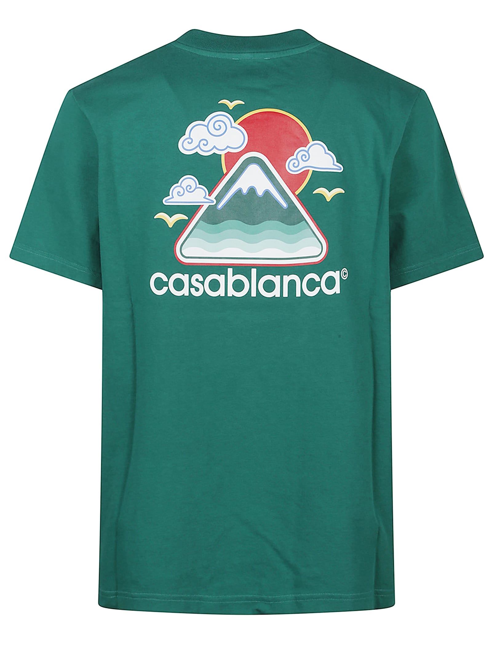Casablanca Montagne Ondulee Crewneck T-shirt In Green