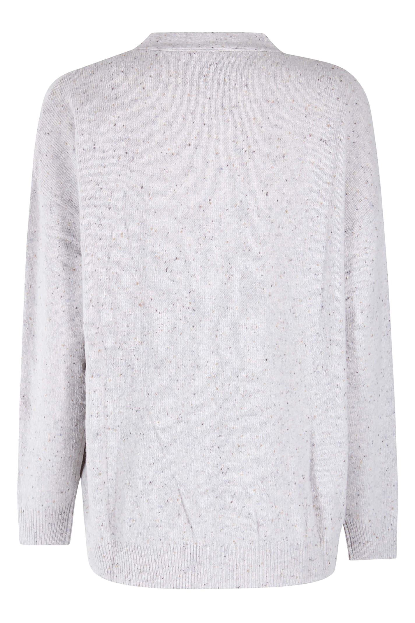 Mc2 Saint Barth Long Jacquard Donegal Cardigan In Multi