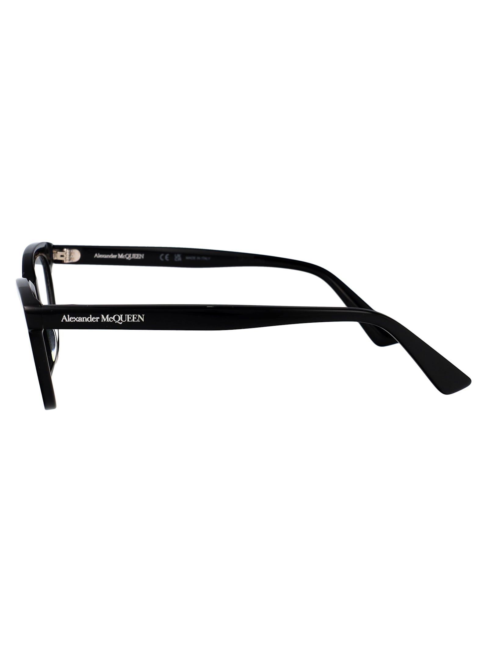 Alexander Mcqueen Am0461o Glasses In 001 Black Black Transparent