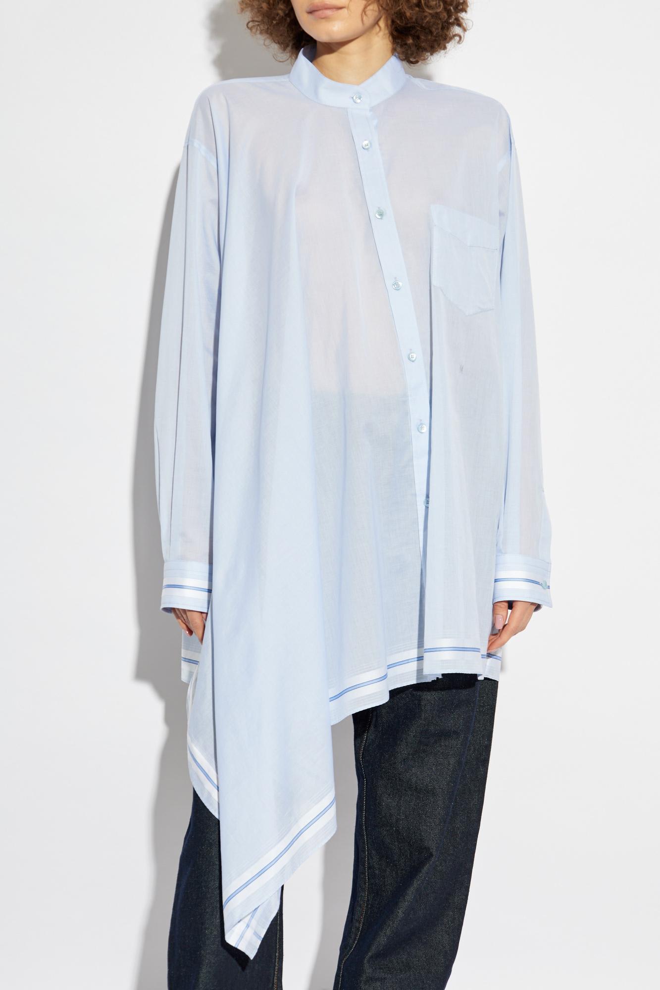 Moschino Asymmetrical Shirt With Pocket In Blue