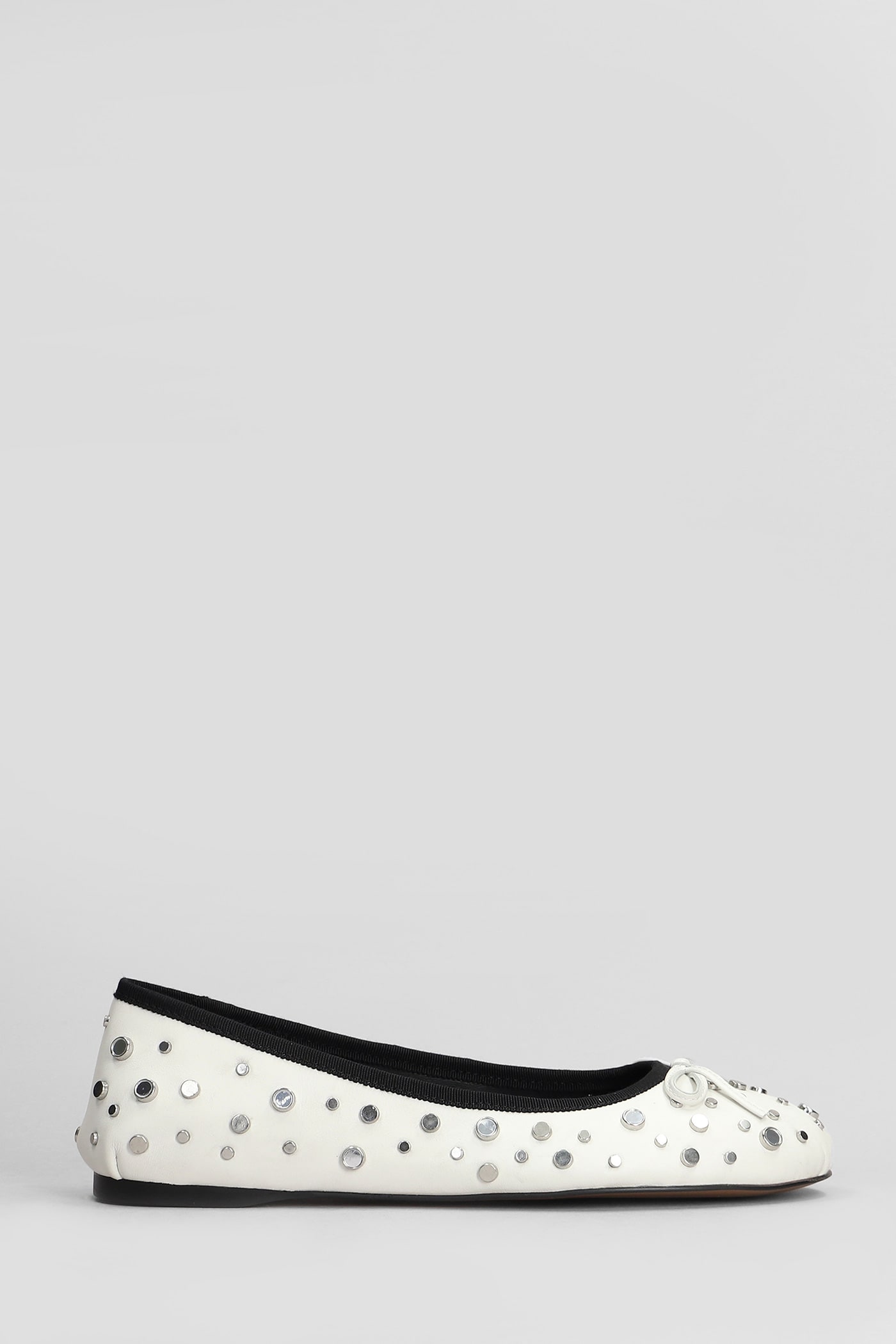 Zuri Flat Ballet Flats In White Leather