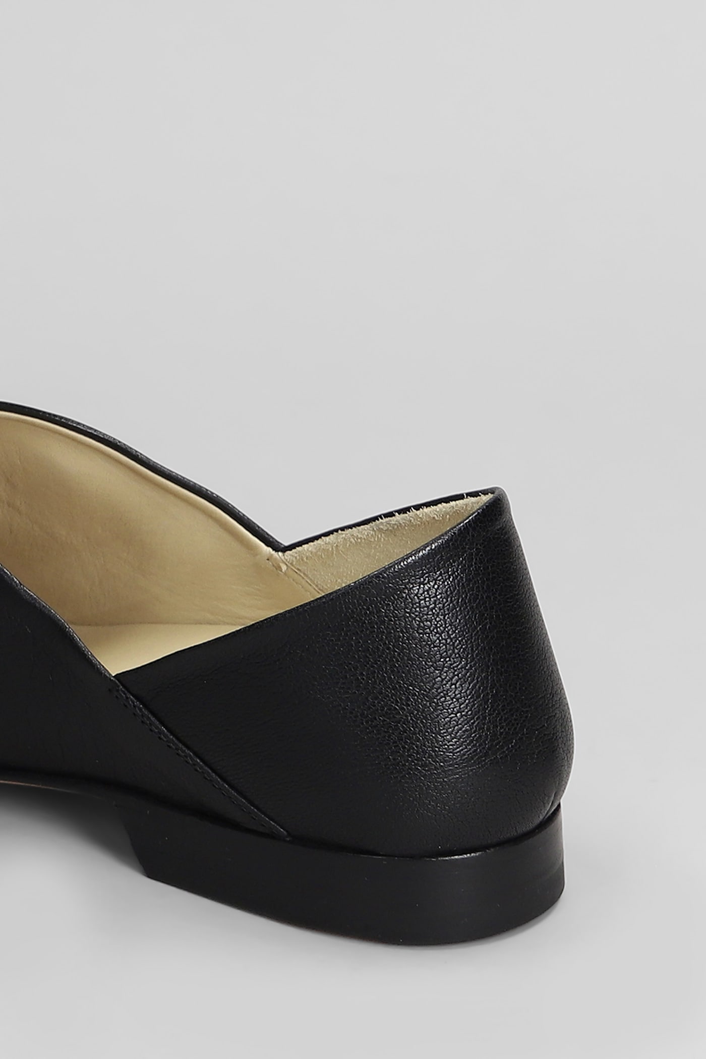 Lemaire Folding-heel Leather Slippers In Black
