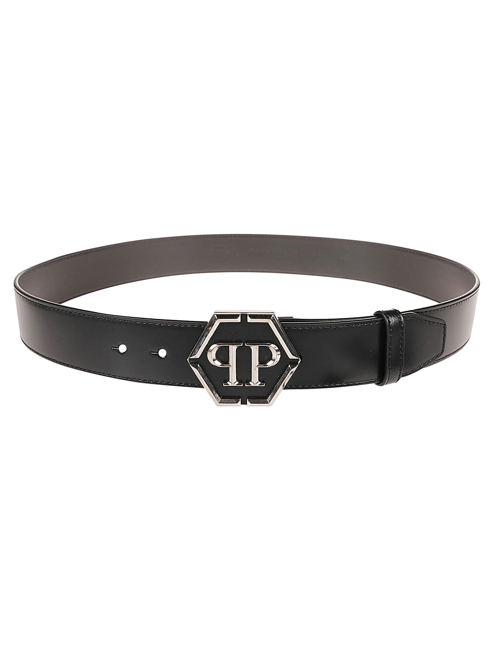 Shop Philipp Plein Hexagon Belt In Black/nichel