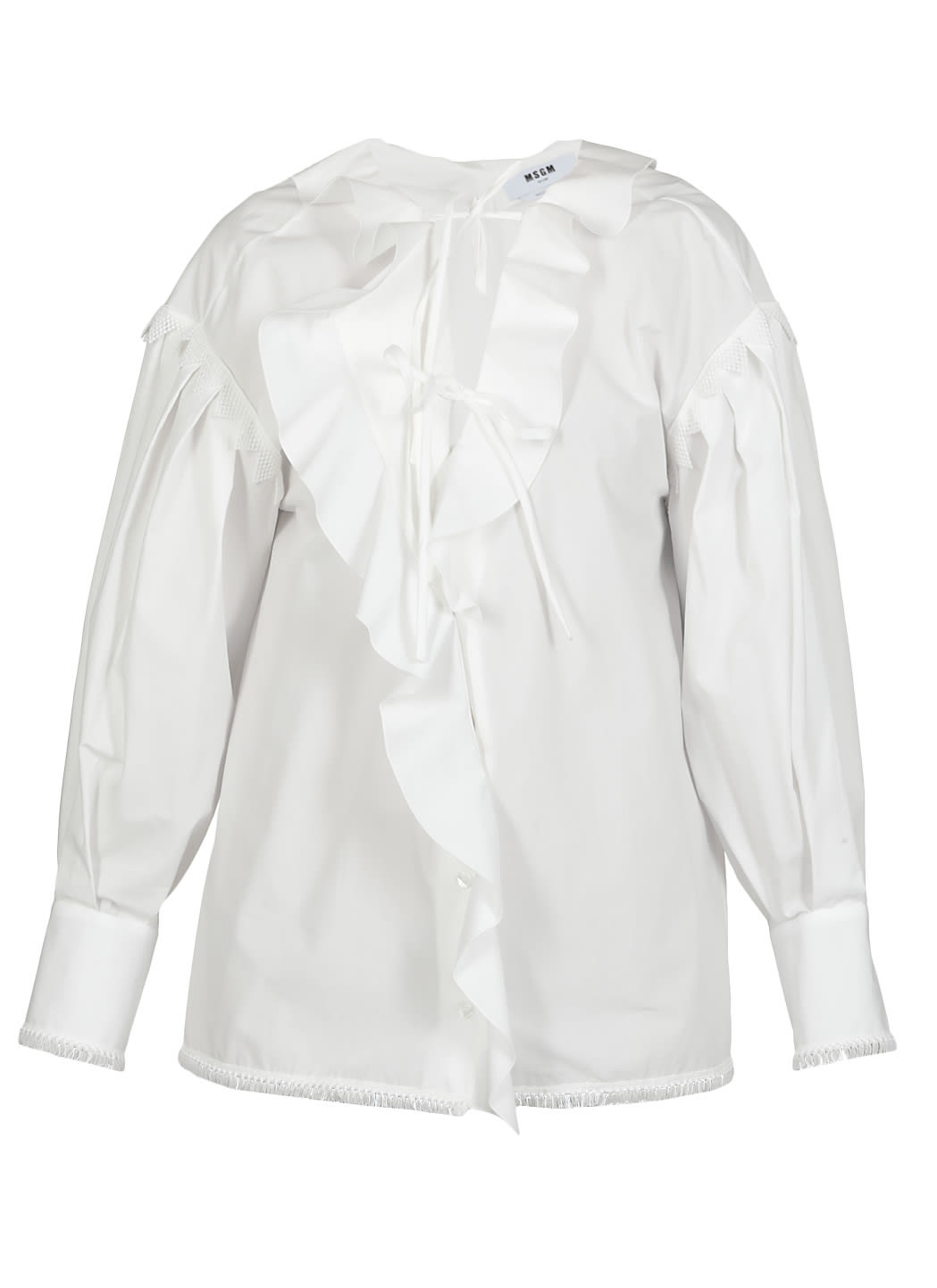 MSGM Cotton Blouse With Rouches