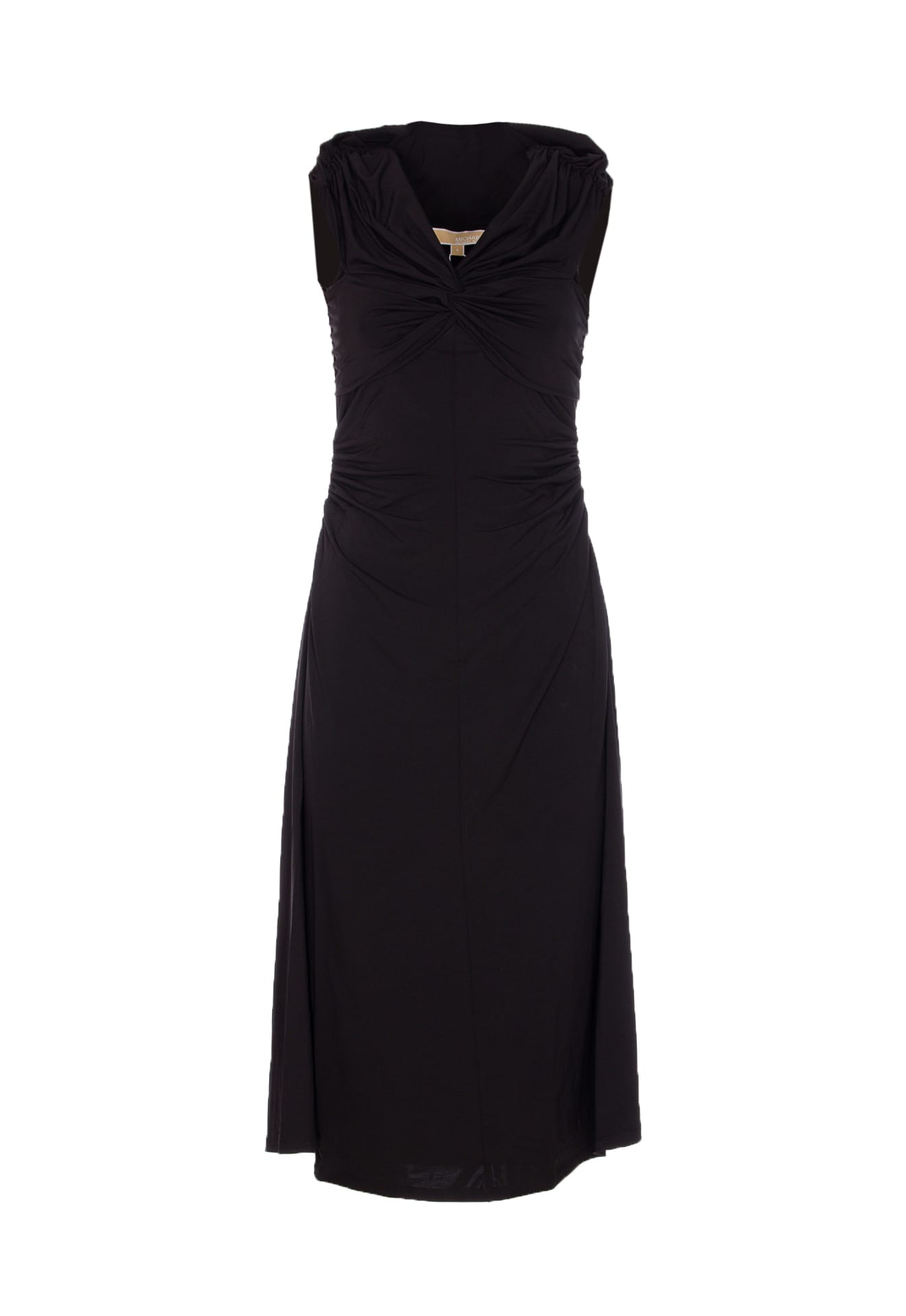 Michael Michael Kors Longuette Viscose Blend Dress With Bare Shoulders In Black
