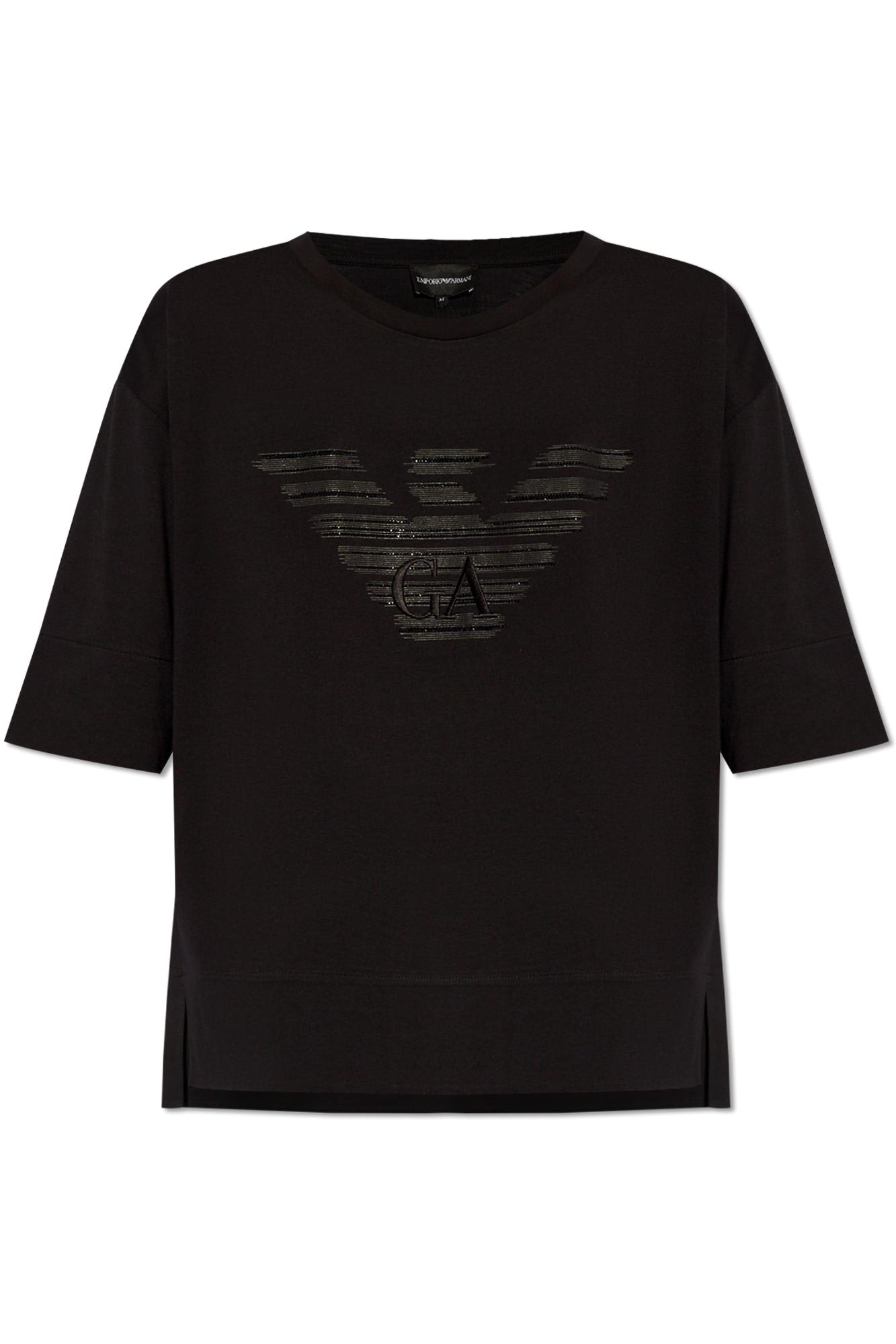 Shop Emporio Armani T-shirt With Logo In Black