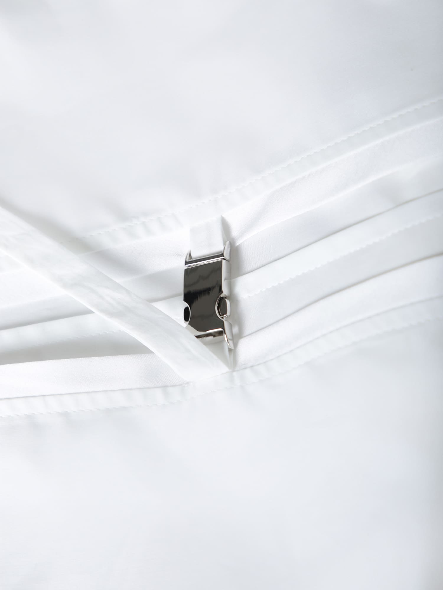 Pinko Poplin Shirt With Puff Sleeves In White