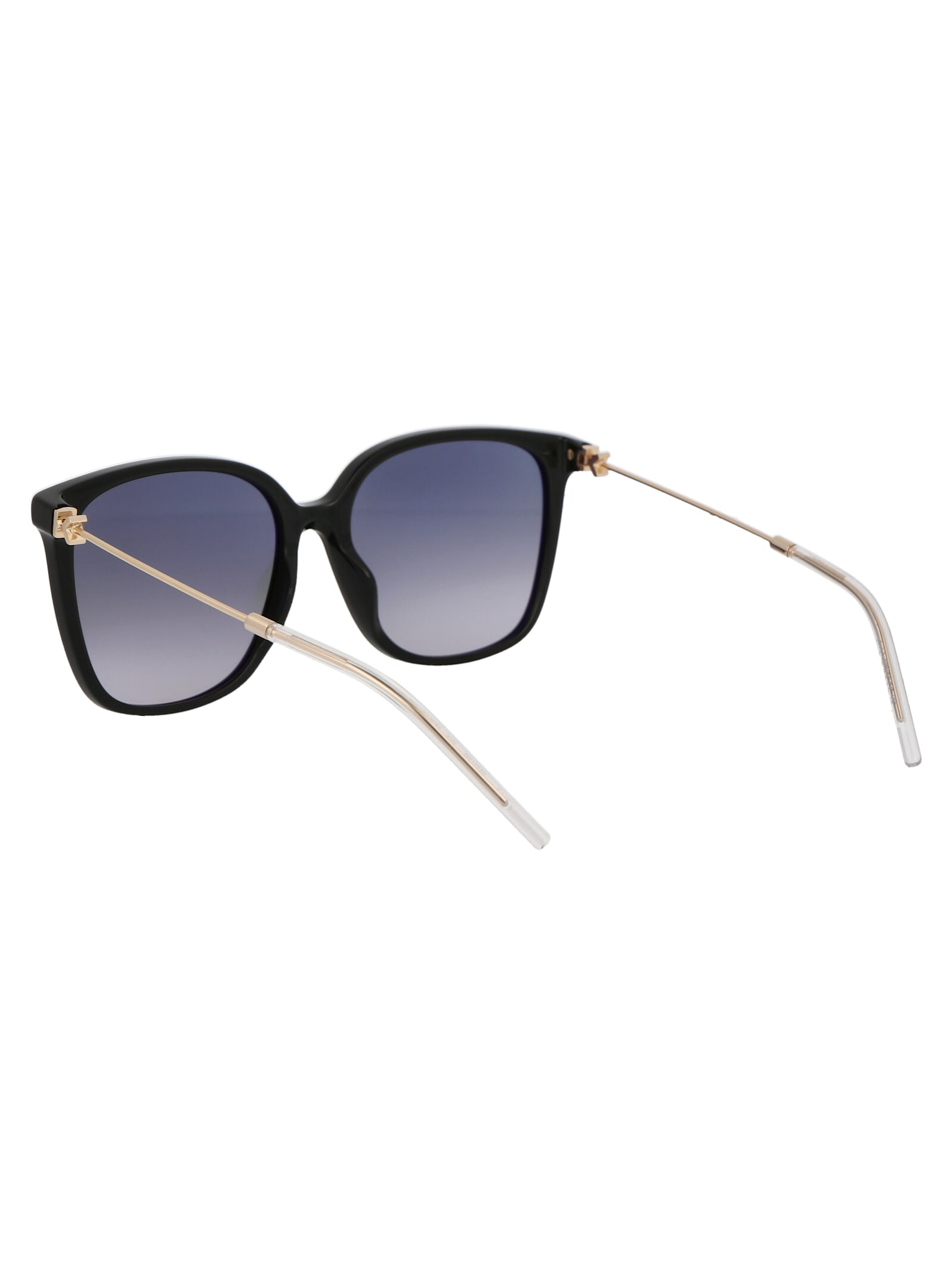 Kenzo Shiny Black Acetate Sunglasses In 01b Shiny Black / Gradient Smoke