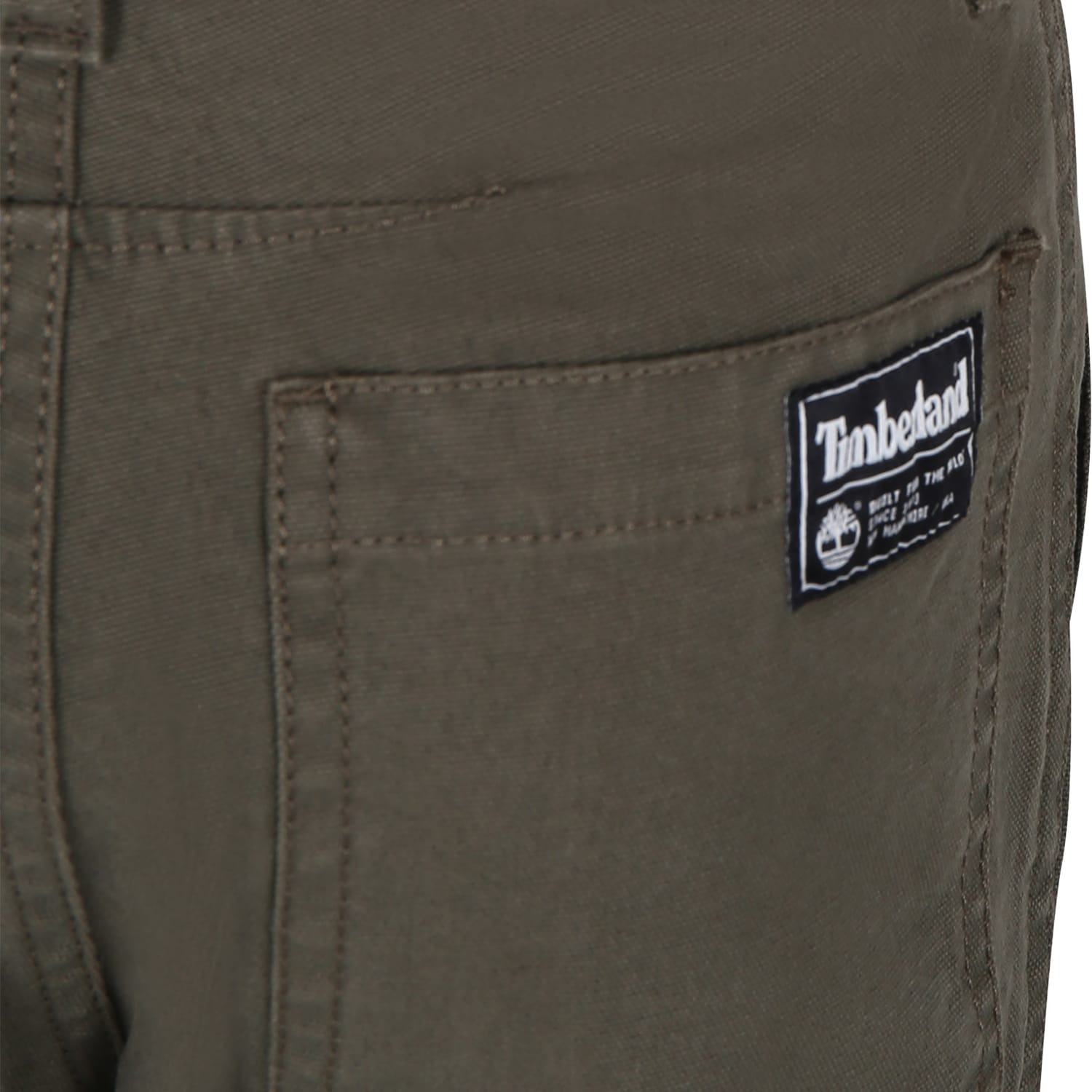 Shop Timberland Green Trousers For Boy With Logo