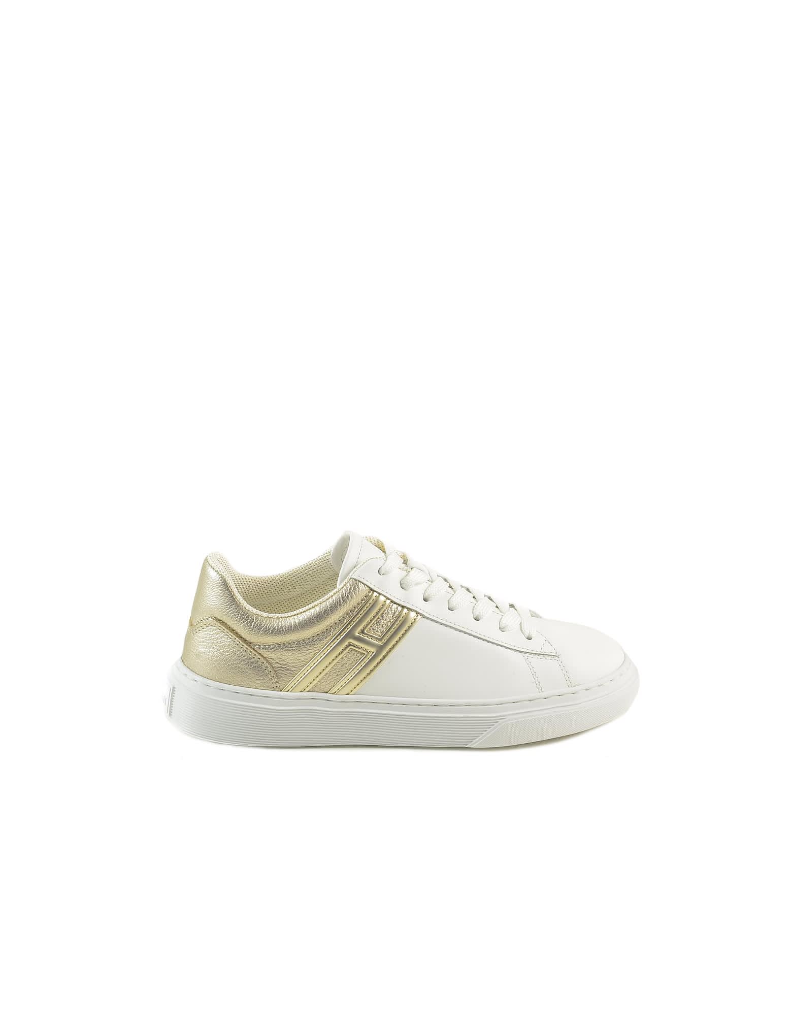 Hogan White/gold Leather Womens Sneakers