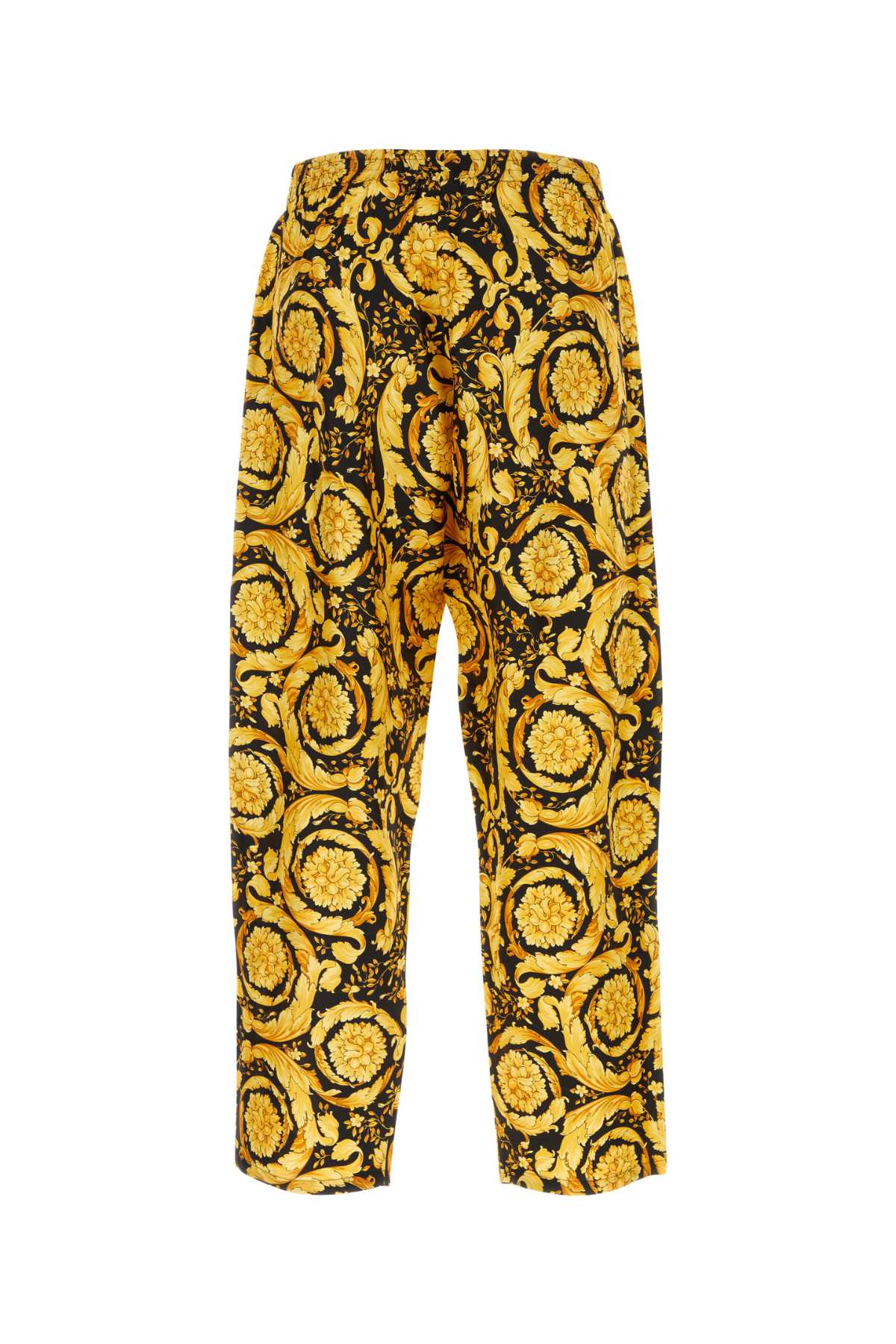 Shop Versace Printed Satin Pijama Pant In Nerooro