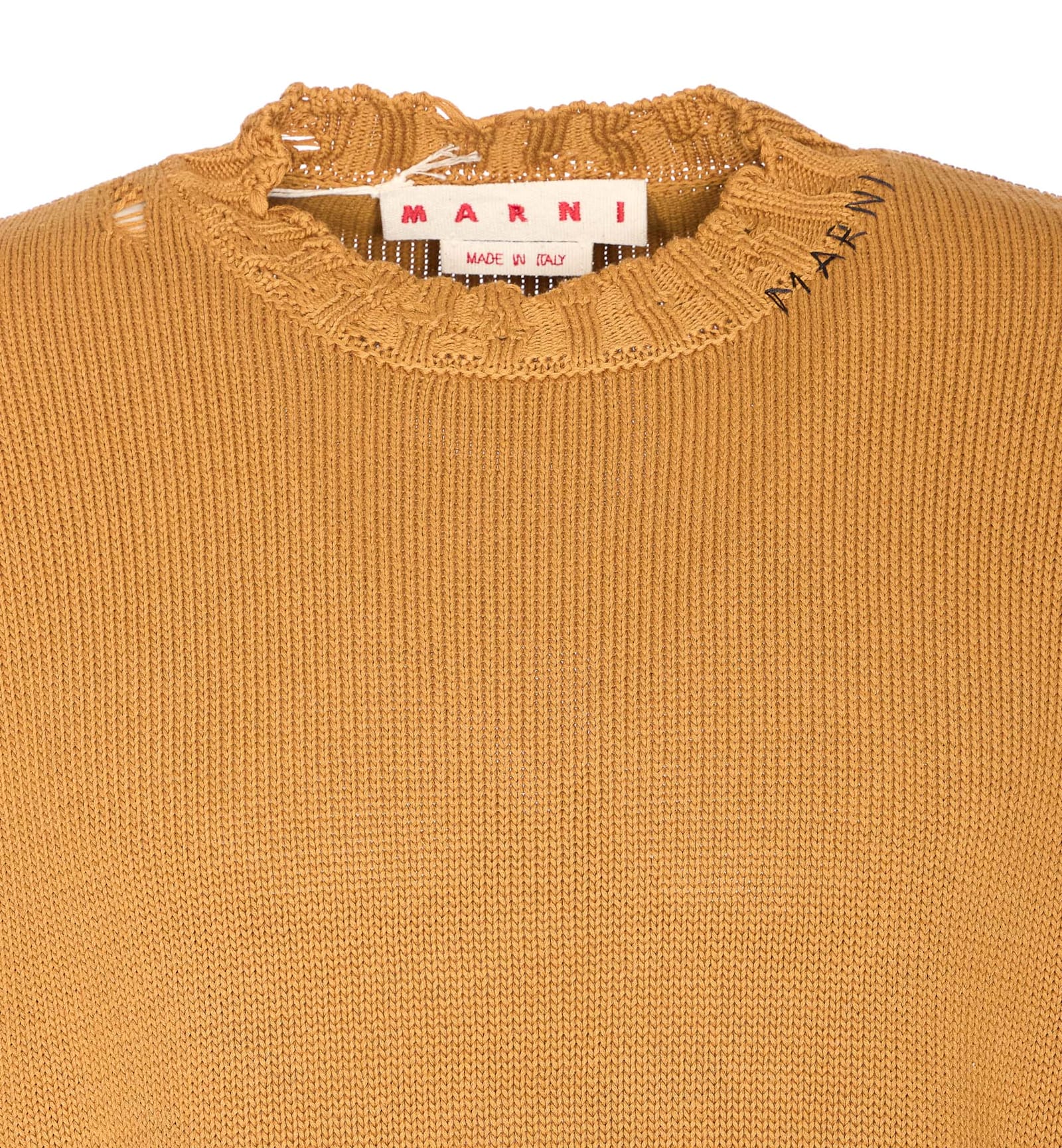 Marni Logo Sweater In Brown