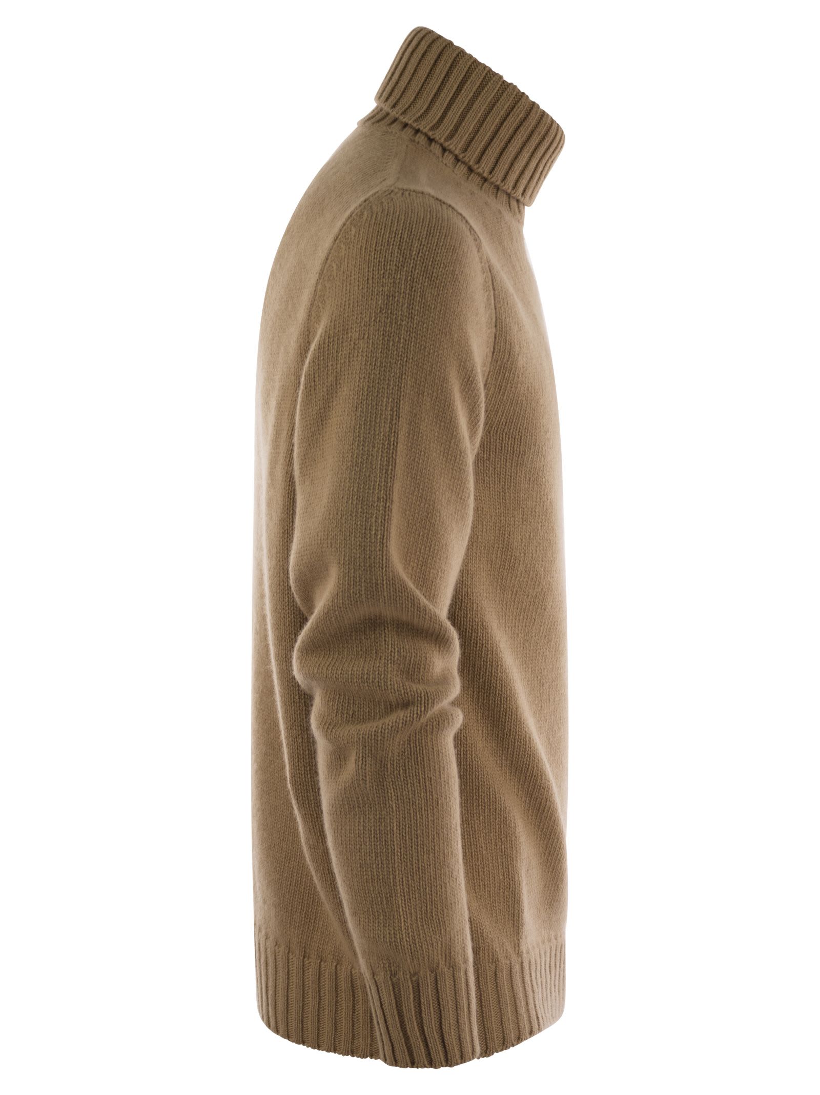 Shop Fedeli Wool And Cashmere Turtleneck Jumper In Camel