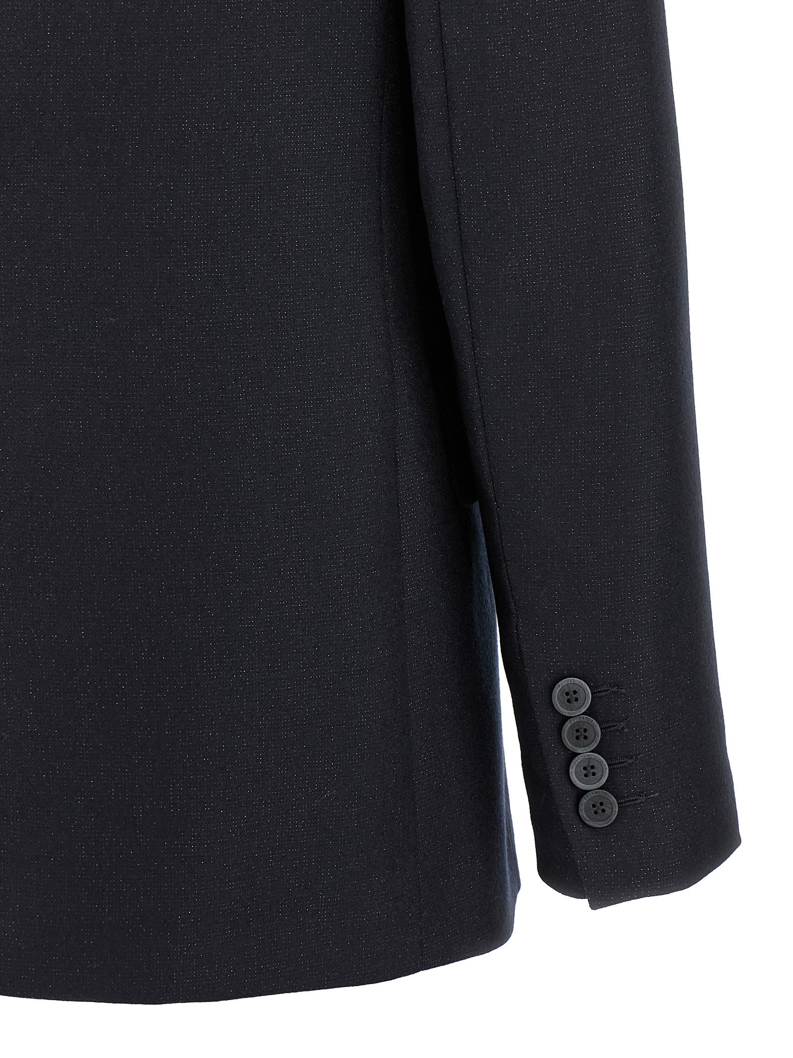Peserico Shiny Blazer With Lapel And Pockets In Blue