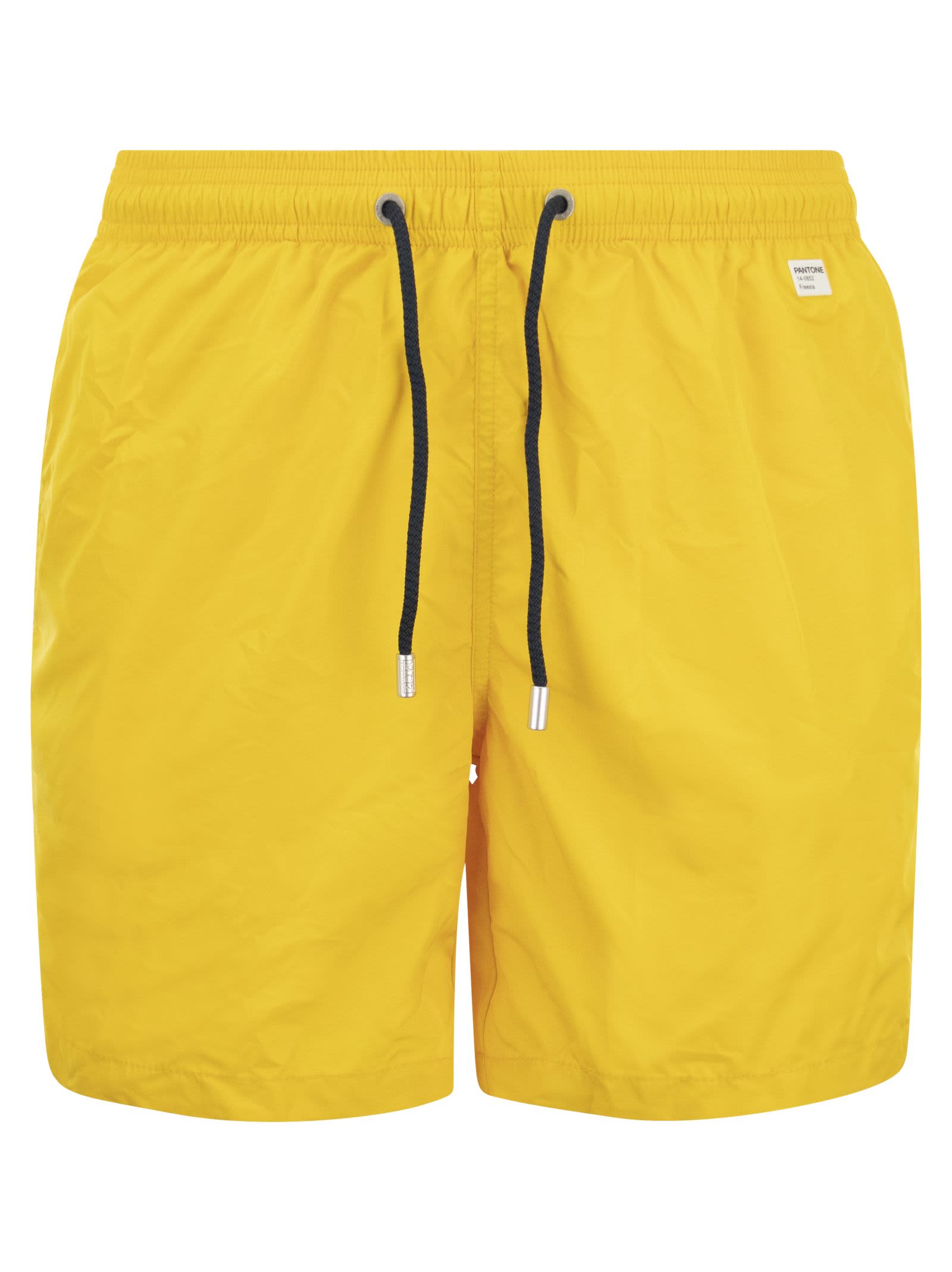 Mc2 Saint Barth Beach Boxer Shorts In Lightweight Fabric In Yellow