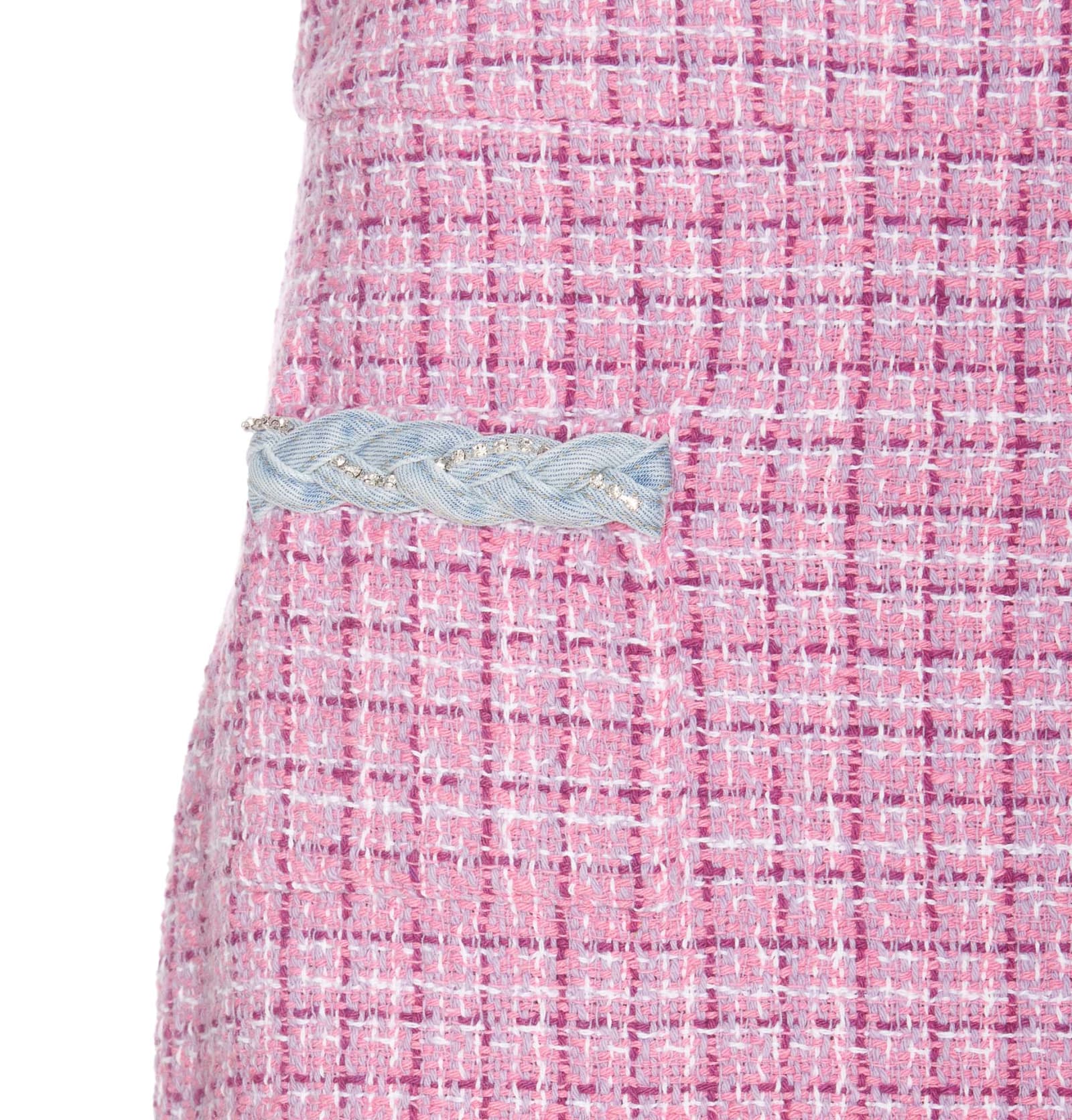 Shop Liu •jo Boucle Mini Skirt In Pink
