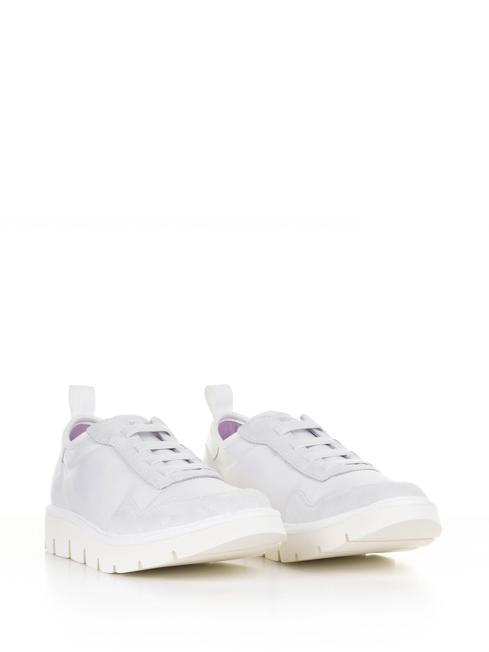 Shop Pànchic Slip On Sneakers In Nylon And Suede In White