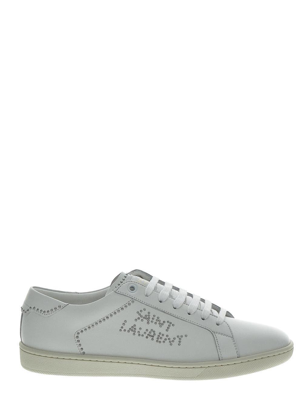Saint Laurent White Sneakers In Gray
