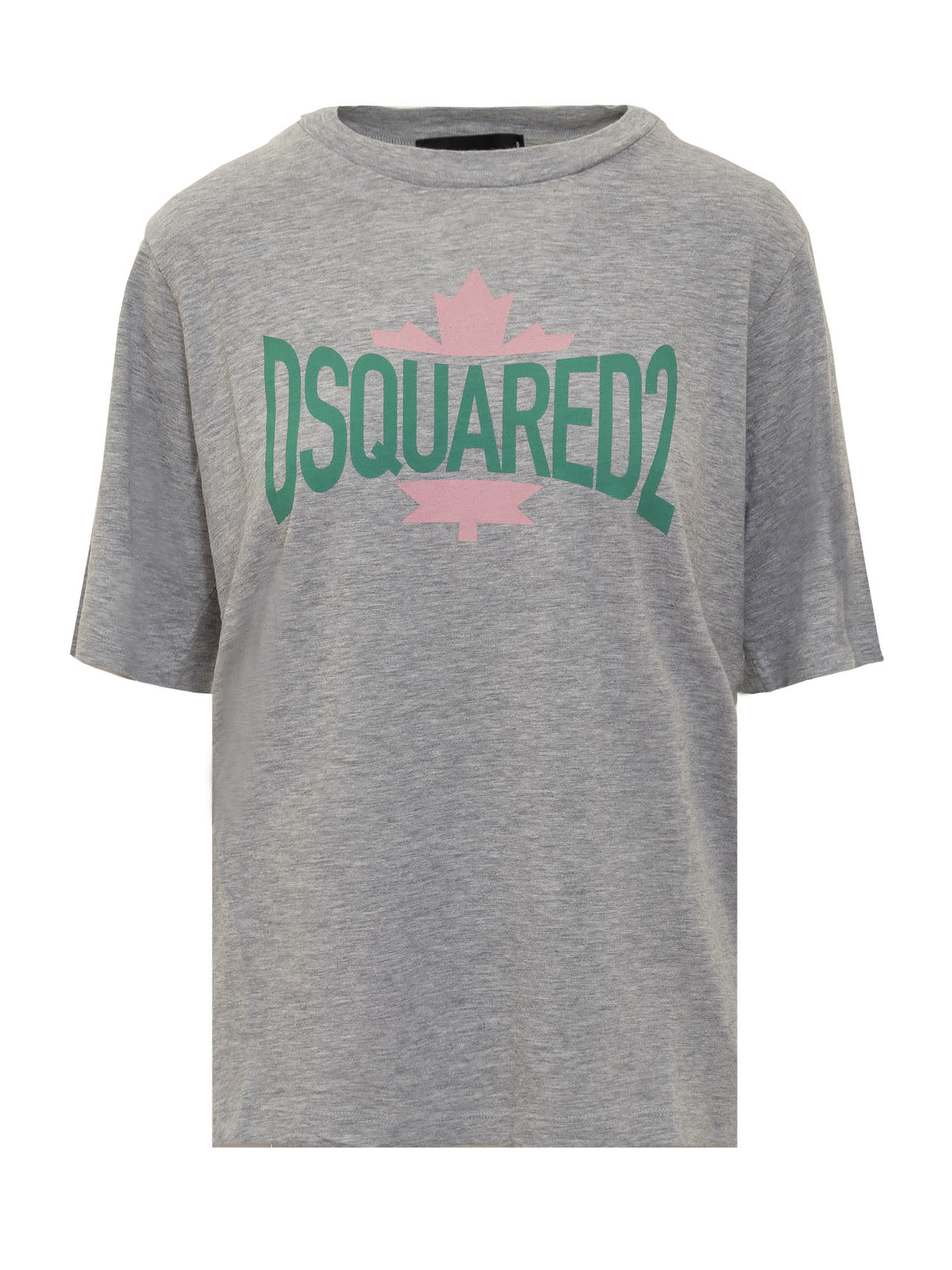 Dsquared2 T-shirt With Logo In Grey Melange