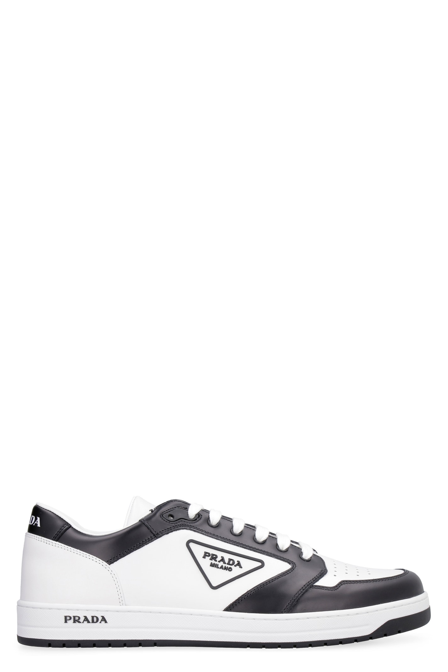 PRADA DISTRICT LEATHER LOW-TOP SNEAKERS