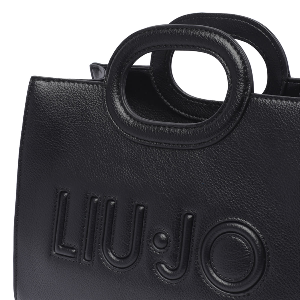 Shop Liu •jo Small Logo Handbag In Black