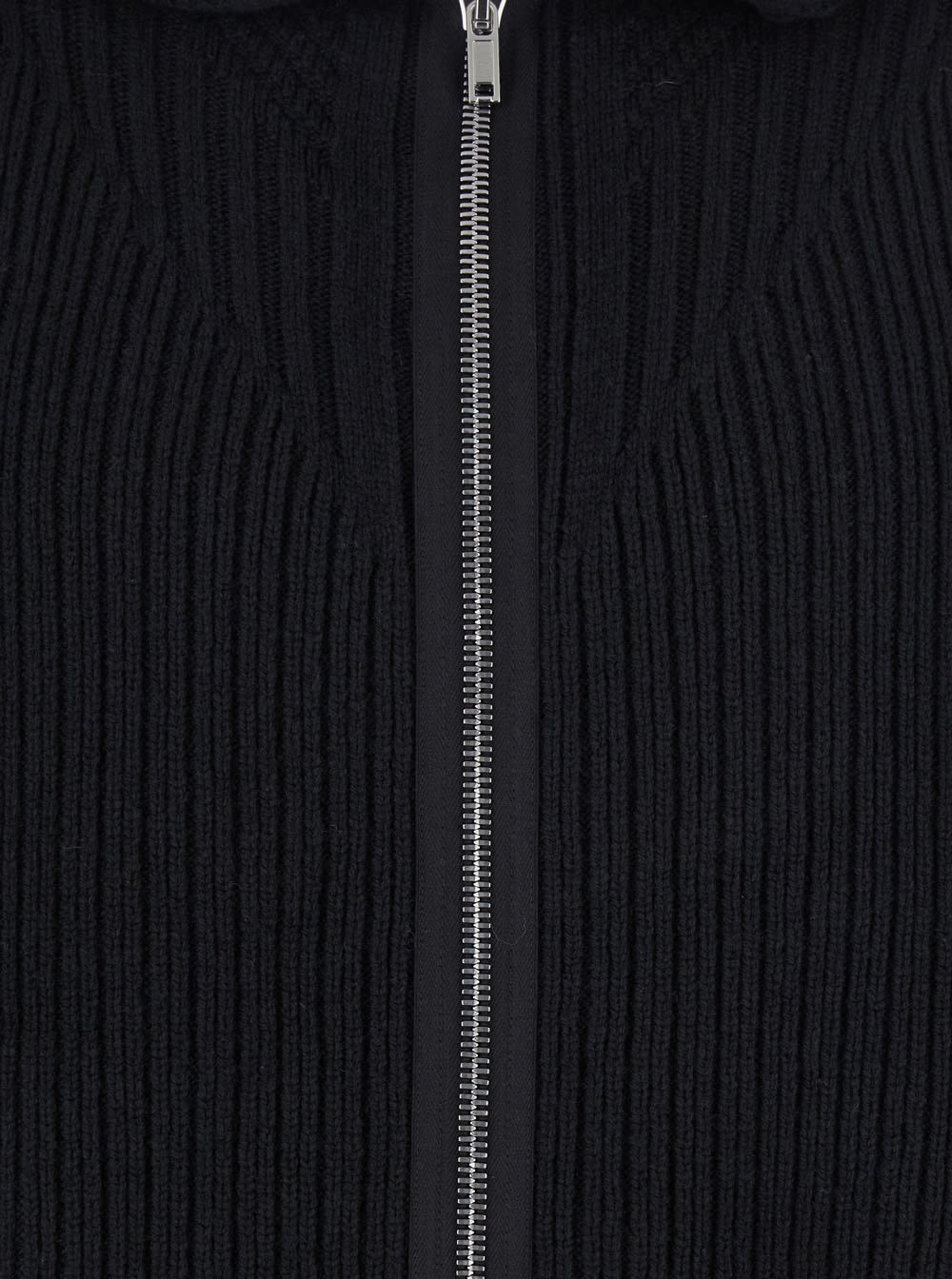 Rick Owens Ribbed-knit Virgin Wool Zip-up Sweater In Blue