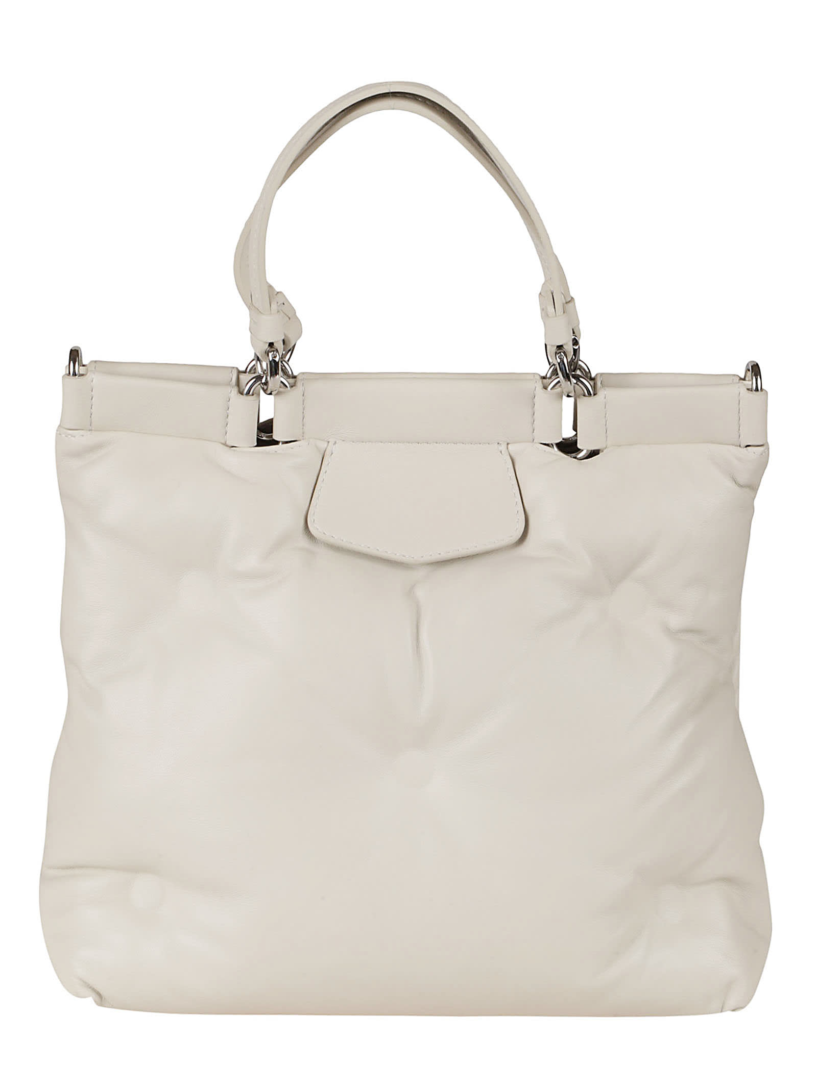 Shop Maison Margiela Glam Slam Shoulder Bag In Bianco Gesso