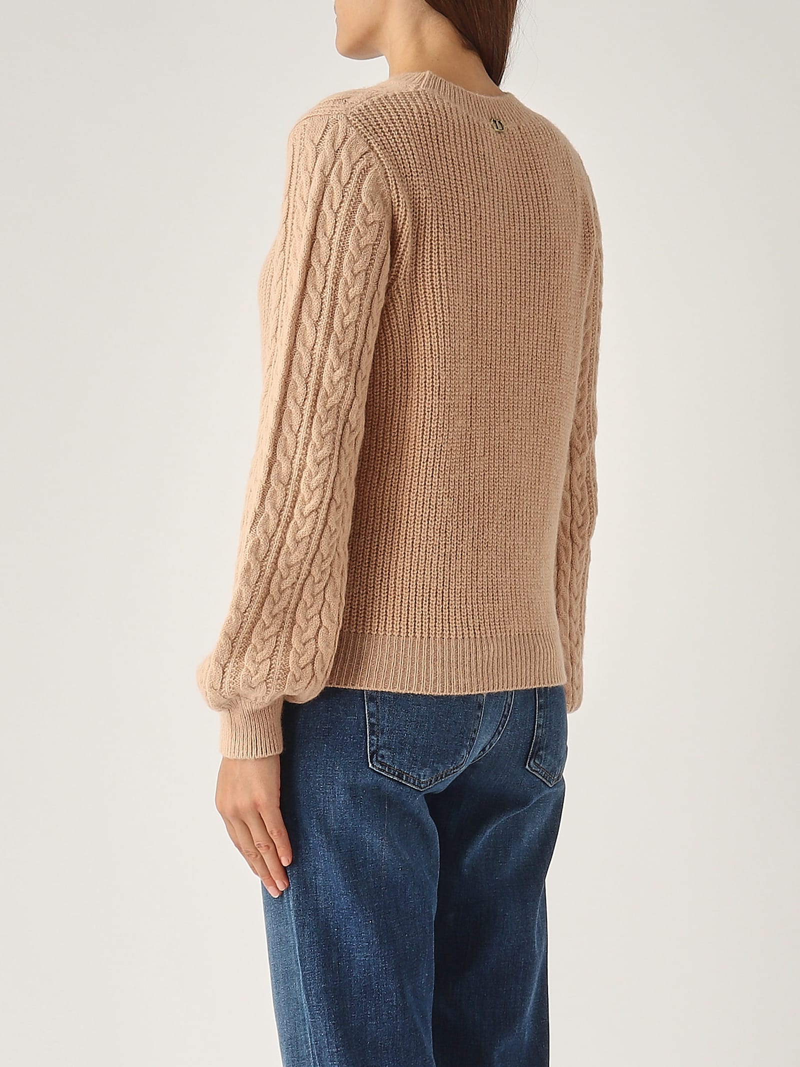 Shop Twinset Wool Sweater In Sabbia