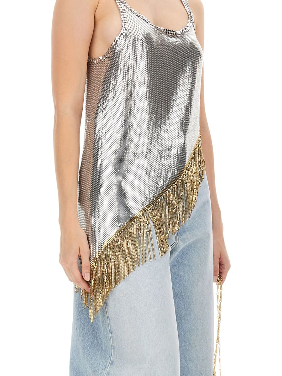 Shop Rabanne Top With Bangs In Silver