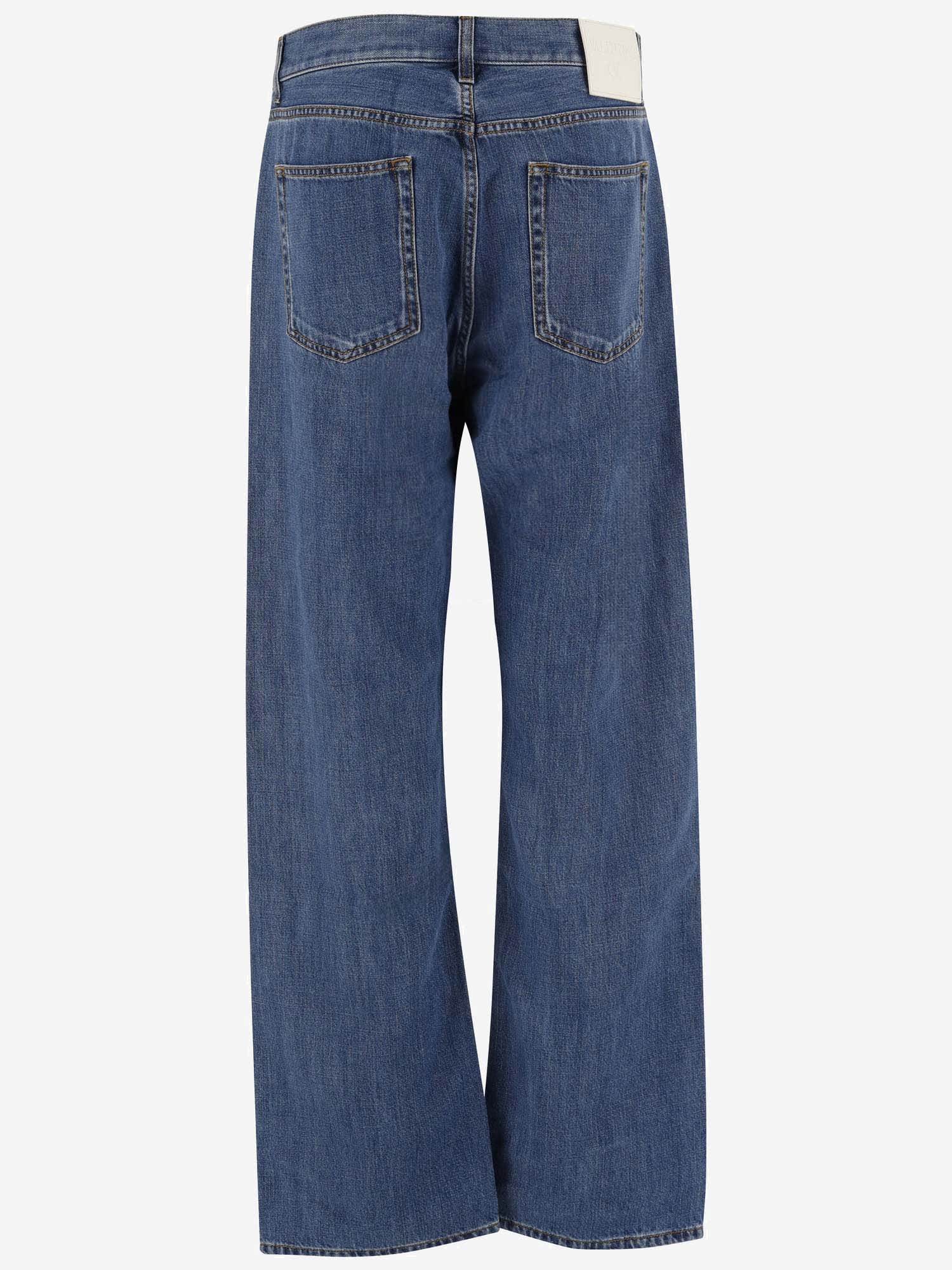 Shop Valentino Cotton Blend Denim Jeans