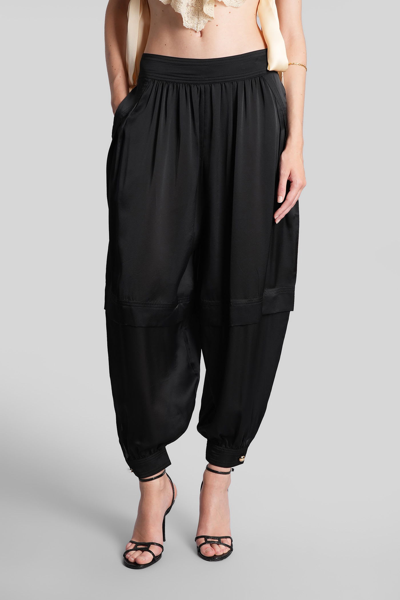 Zimmermann Hypnotic Silk Harem Pants In Black