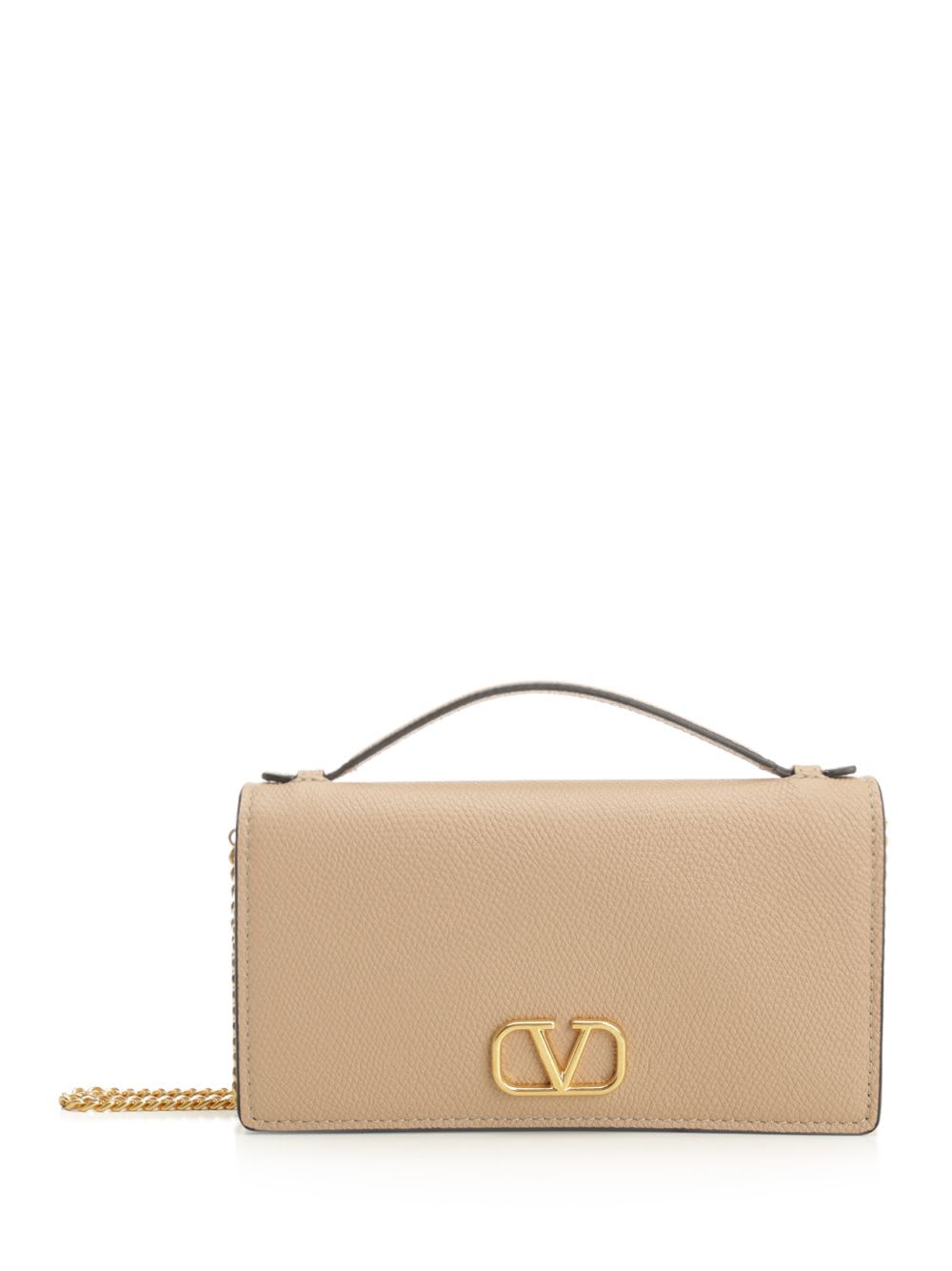 Valentino Vlogo Signature Chain Wallet In Neutral