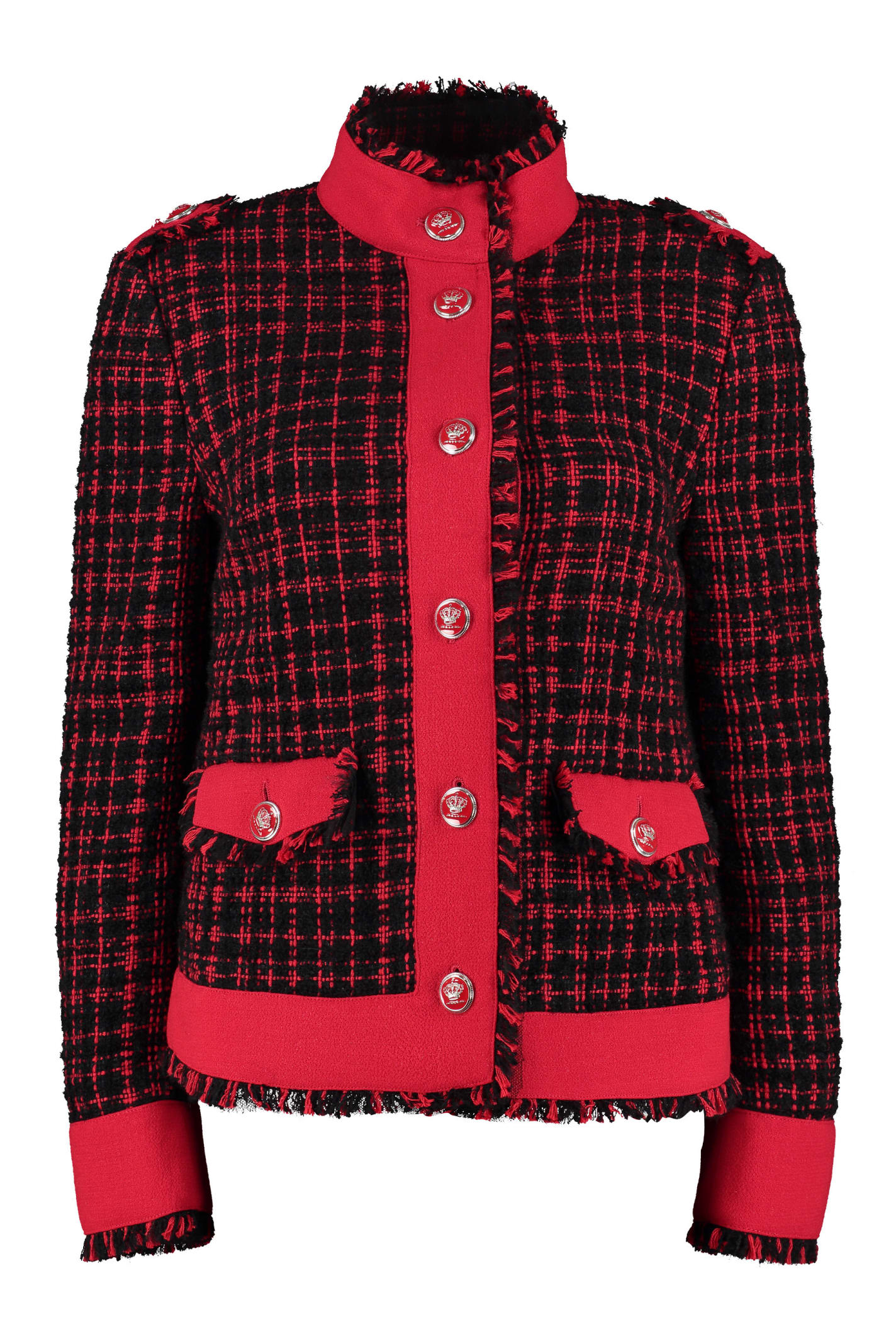 Dolce & Gabbana Cropped Single-breasted Tweed Jacket In Nero