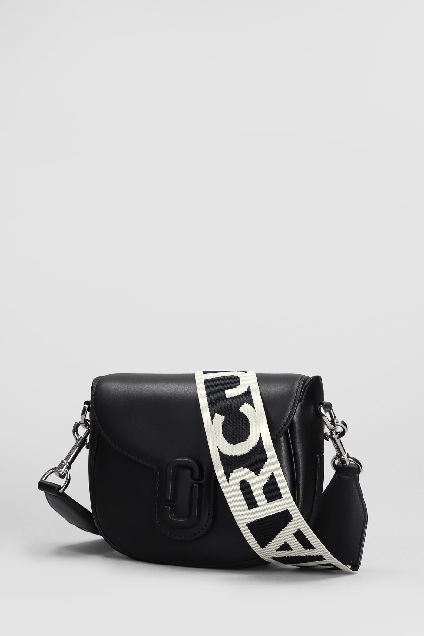 Shop Marc Jacobs The Saddle Bag Shoulder Bag In Black Leather