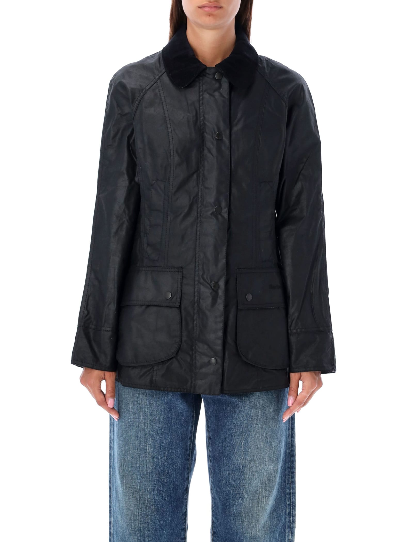 Shop Barbour Beadnell® Wax Jacket In Black